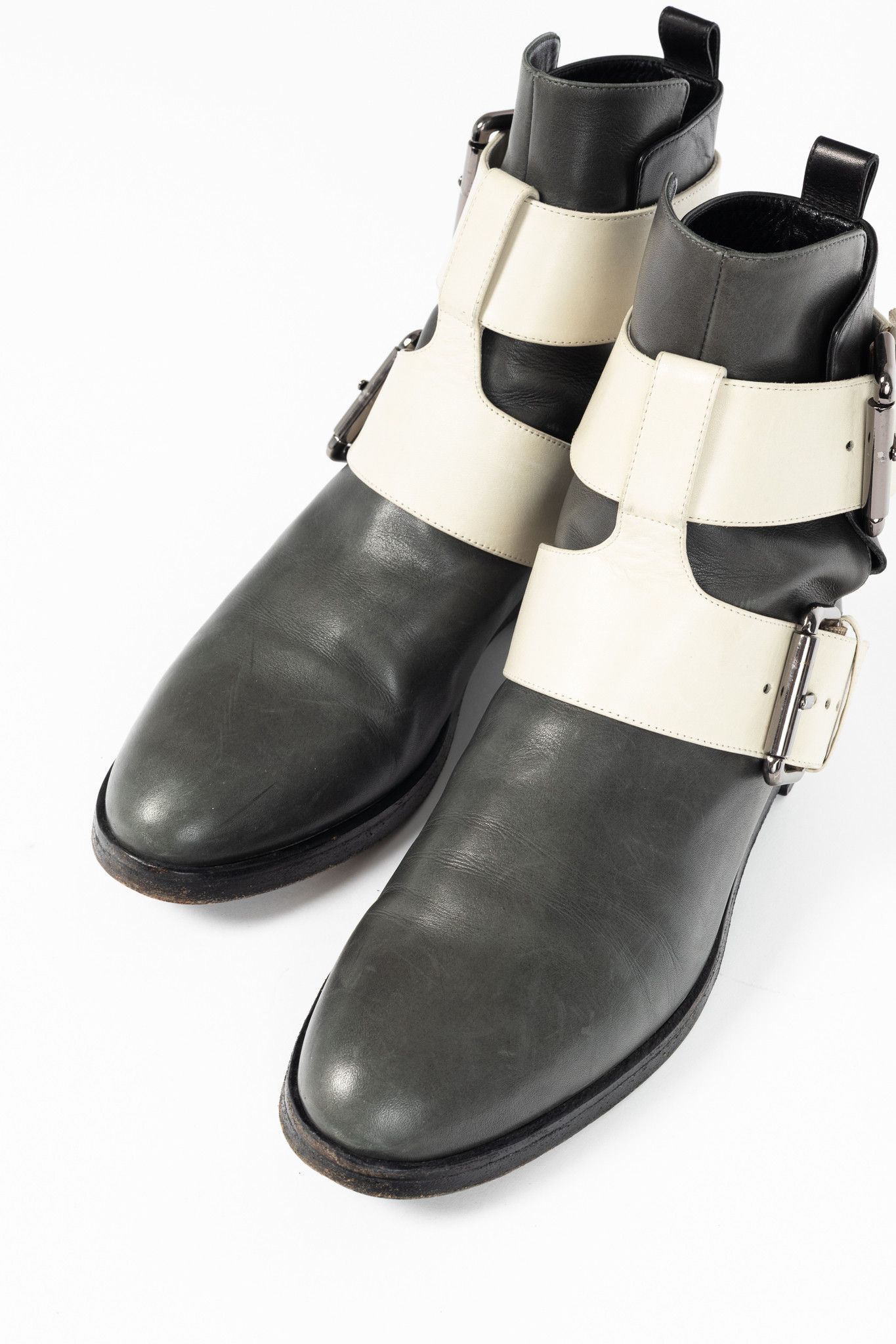 Pierre Hardy Pierre Hardy PF/14 Colourblock Leather Buckled-Strap Booties Size US 7 / IT 37 - 6 Thumbnail