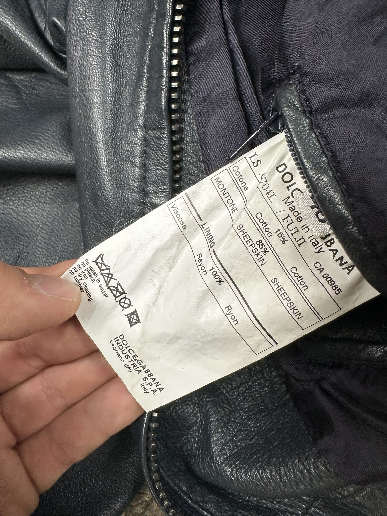 Dolce & Gabbana 2000s Dolce & Gabbana Police Leather Bomber Jacket Vintage Size US M / EU 48-50 / 2 - 9 Thumbnail
