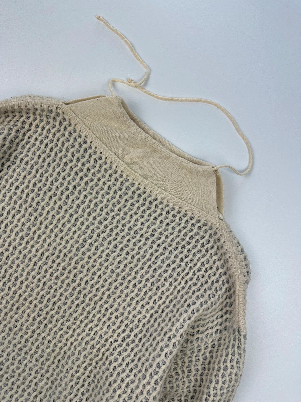 Marithe + Francois Girbaud Marithé + François Girbaud 1980 Mesh Wool Knit Sweater Cream Size S / US 4 / IT 40 - 7 Thumbnail