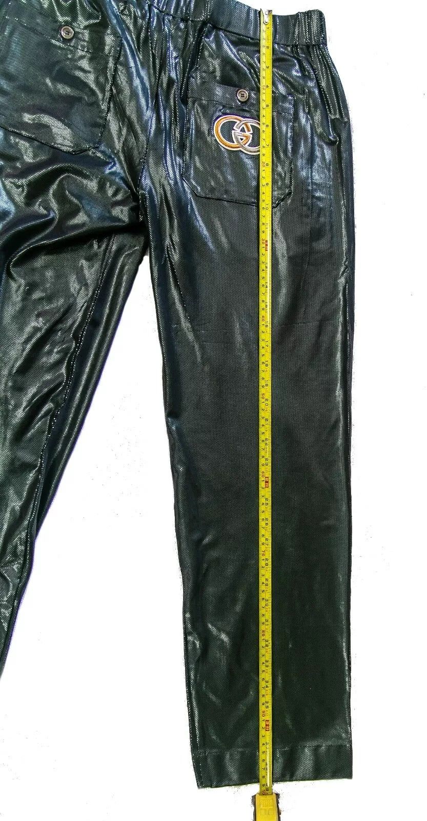 GUCCI 692310 Green Shiny Laminated Jersey Trouser Pant S
