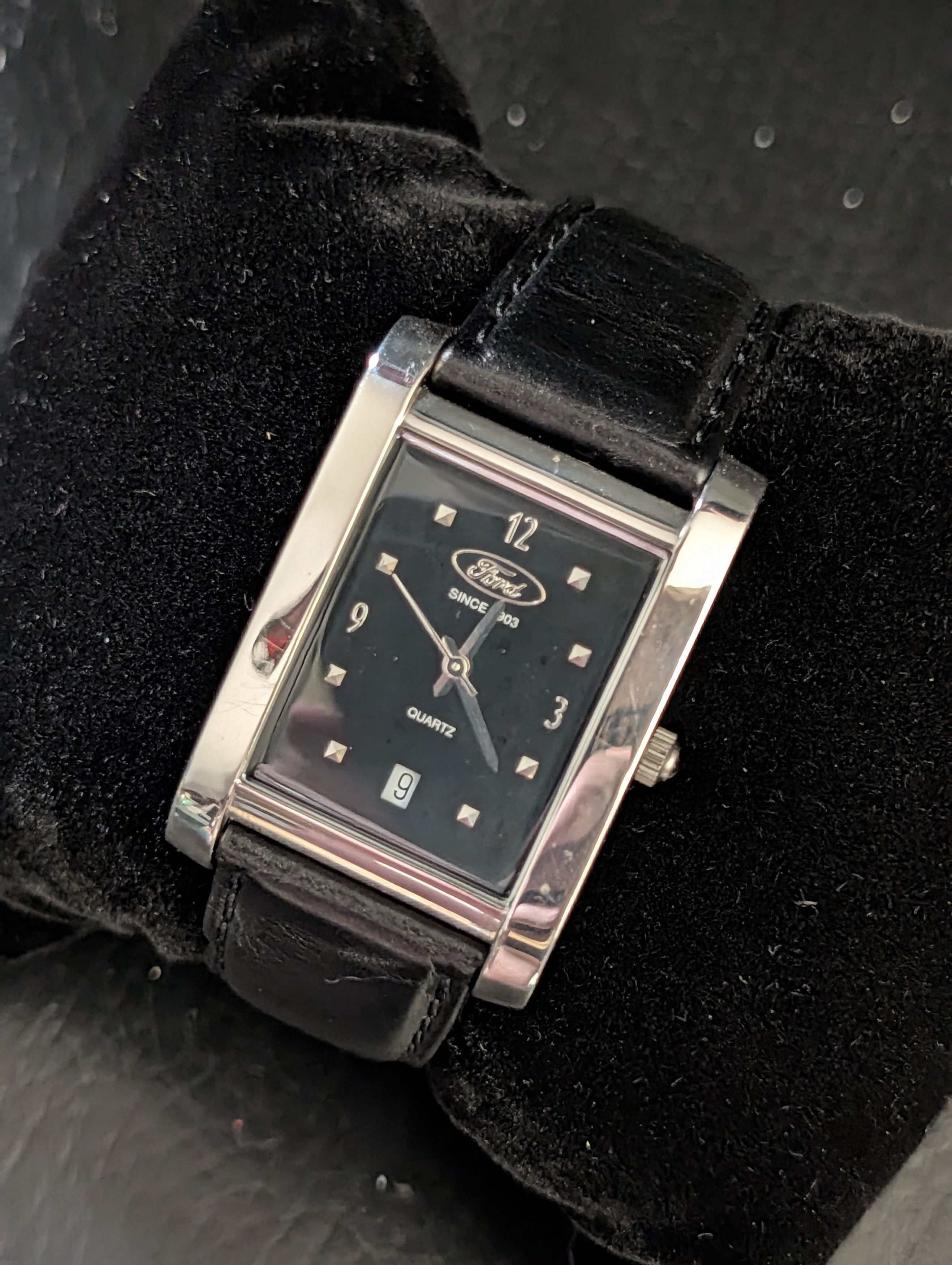 Ford 100th Anniv Black Silver Tank Swiss Movt Mens Watch Size ONE SIZE - 1 Thumbnail