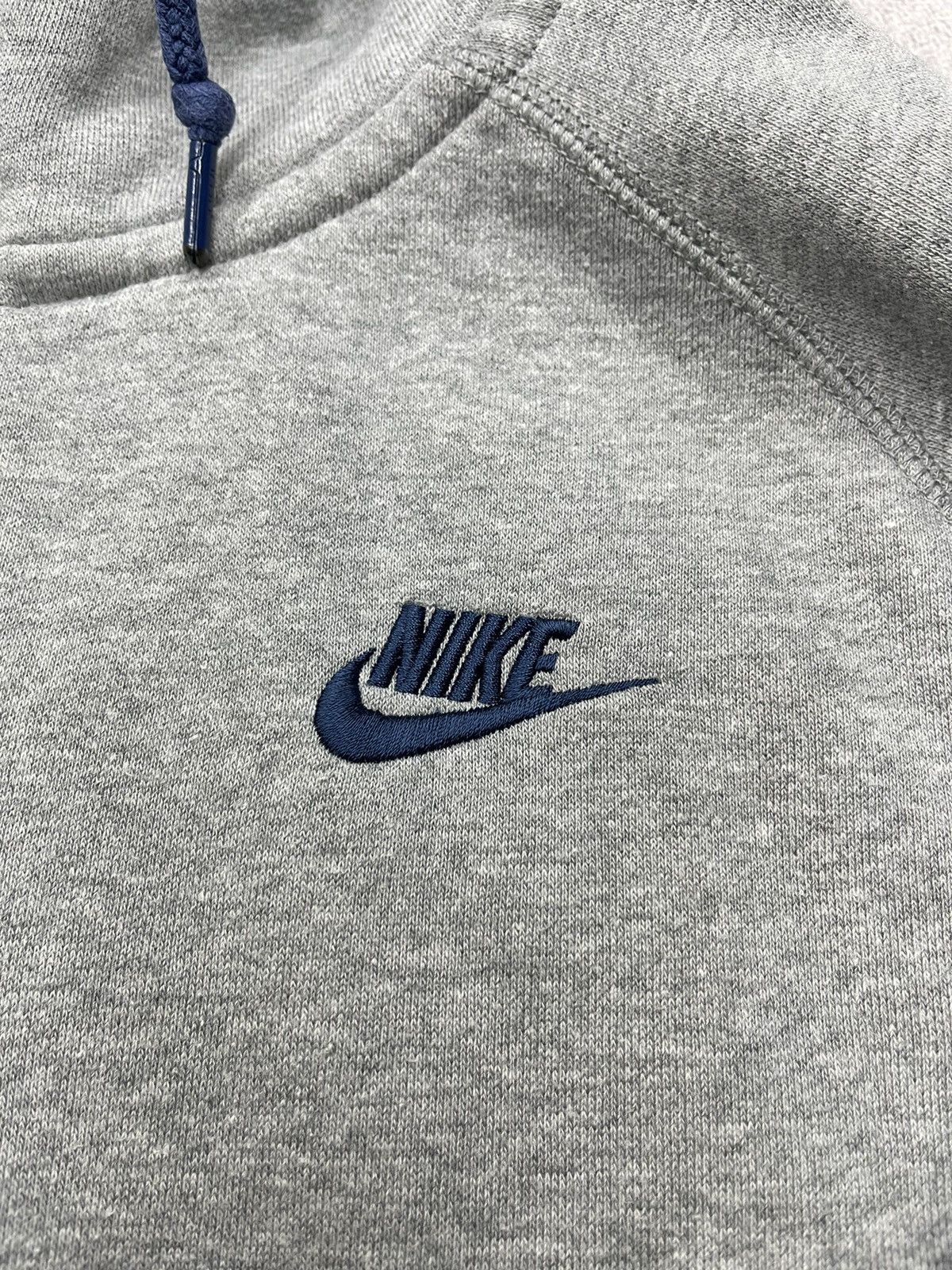 Vintage Nike AW77 Zip Hoodie Grey Small Swoosh Logo Y2K