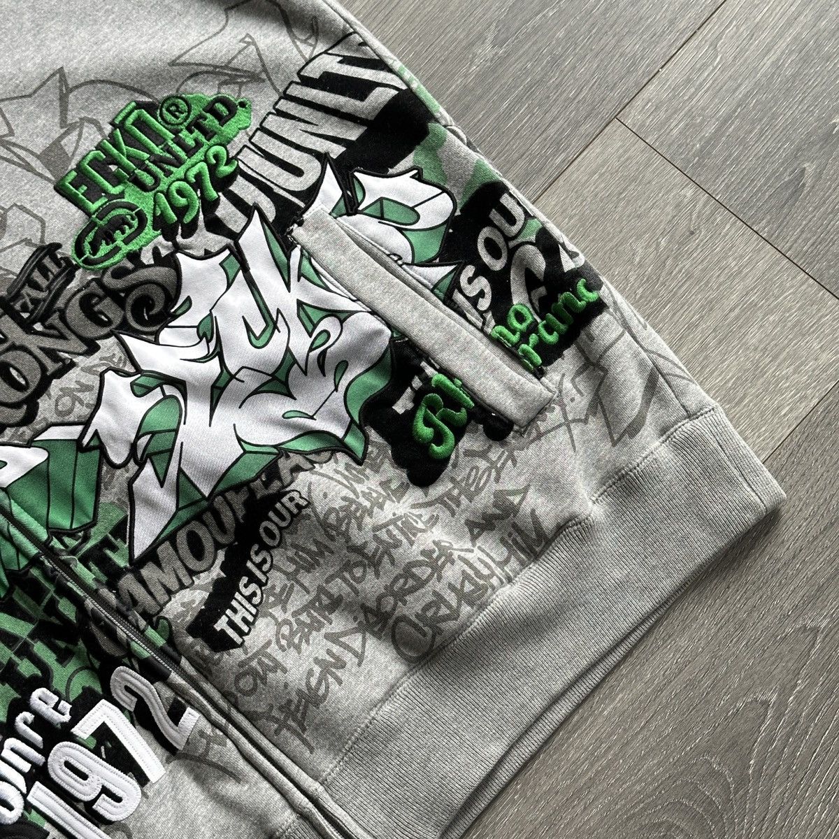 Ecko Unltd. Vintage Y2K Ecko Unltd. Embroidered Graffiti Zip Up Hoodie Size US XXL / EU 58 / 5 - 5 Thumbnail