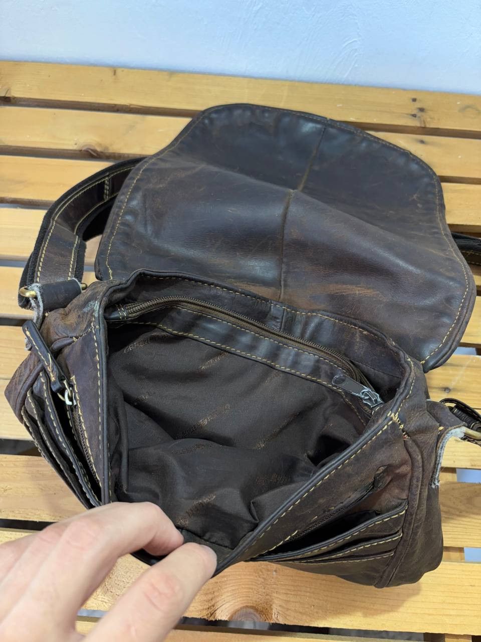 Handmade Handmade Diesel style Leather Y2K Vintage Fade Bag Size ONE SIZE - 9 Thumbnail