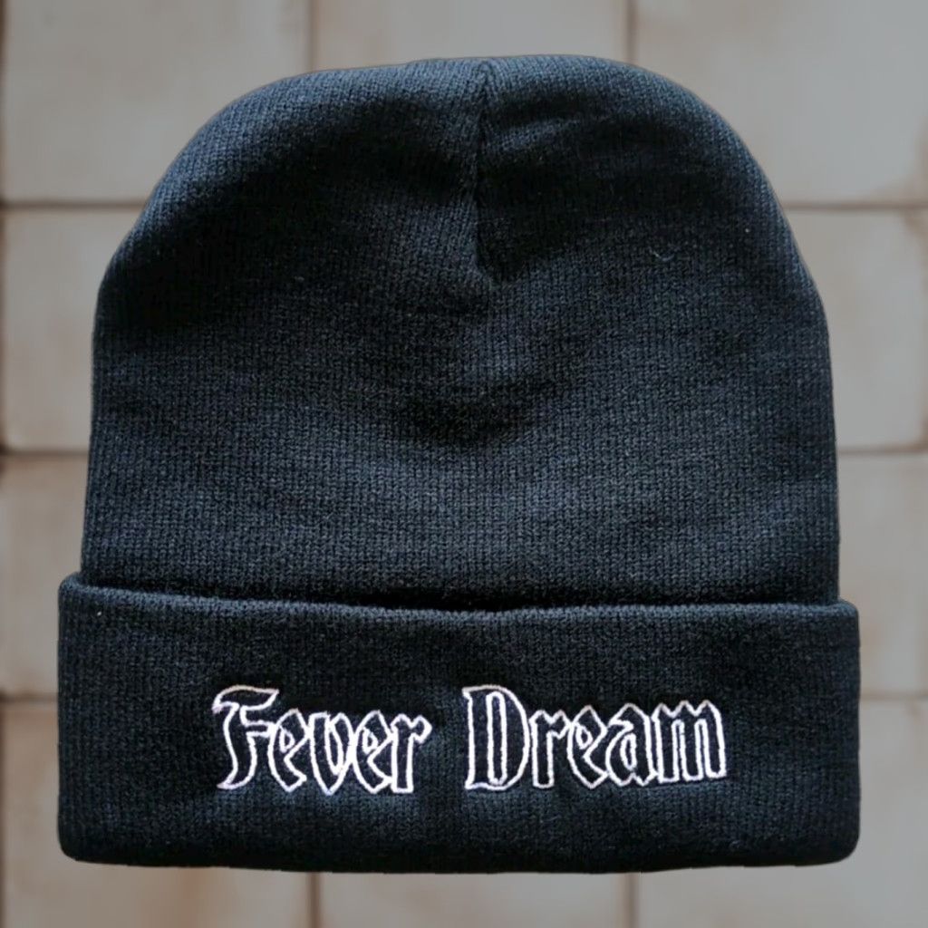 Canon CANNONS FEVER DREAM SONG BEANIE HAT EMBROIDERED ACRYLIC KNIT BLACK ONE SIZE UNISEX ADULTS STRETCH THERMAL WINDPROOF COLLEGE ART BOHO CITY MUSIC Size ONE SIZE - 1 Thumbnail