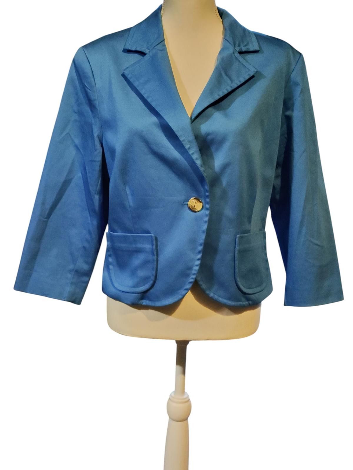 George Blue Womens 3/4 Sleeve Blazer Jacket by George Size XXL / US 16-18 / IT 52-54 - 2 Thumbnail