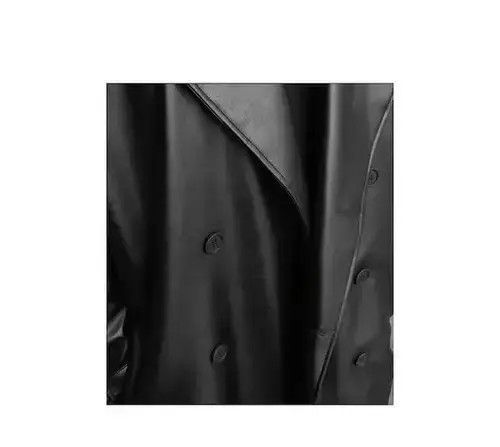 Designer × Japanese Brand Korean style Long Black Faux Leather trench coat Size US L / EU 52-54 / 3 - 4 Thumbnail