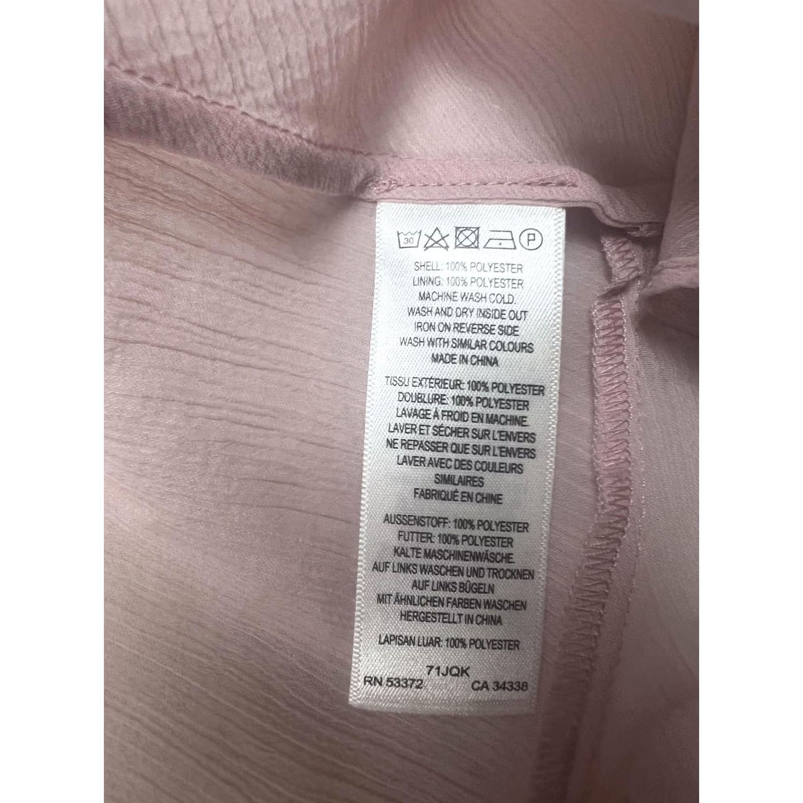 French Connection French Connection Dress Womens 12 Pink Chiffon Wrap Ruffle Hi-Low Party Wedding Dress Size XL / US 12-14 / IT 48-50 - 7 Thumbnail