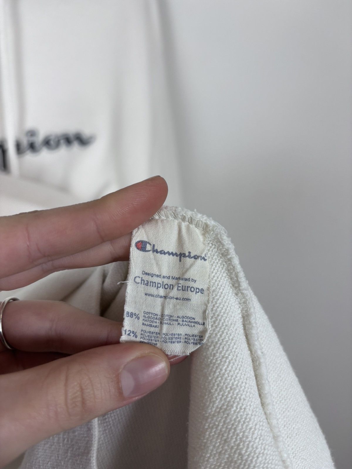 Champion Vintage Champion Big Embroidered Logo White Baggy Hoodie Size US XXL / EU 58 / 5 - 18 Thumbnail