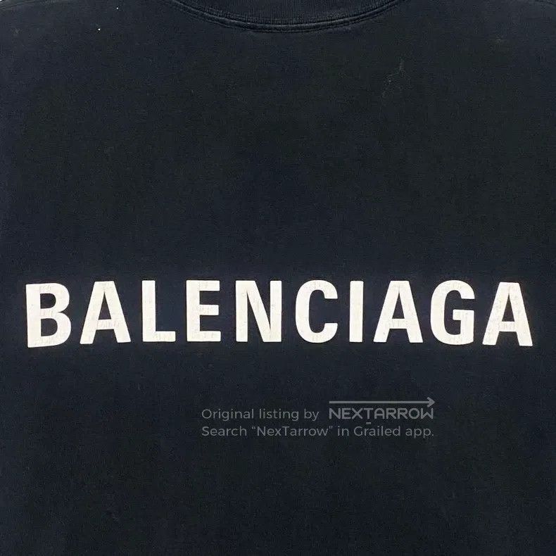 Balenciaga Balenciaga Black Front and Back Letter Logo Short Sleeve Size US S / EU 44-46 / 1 - 4 Thumbnail
