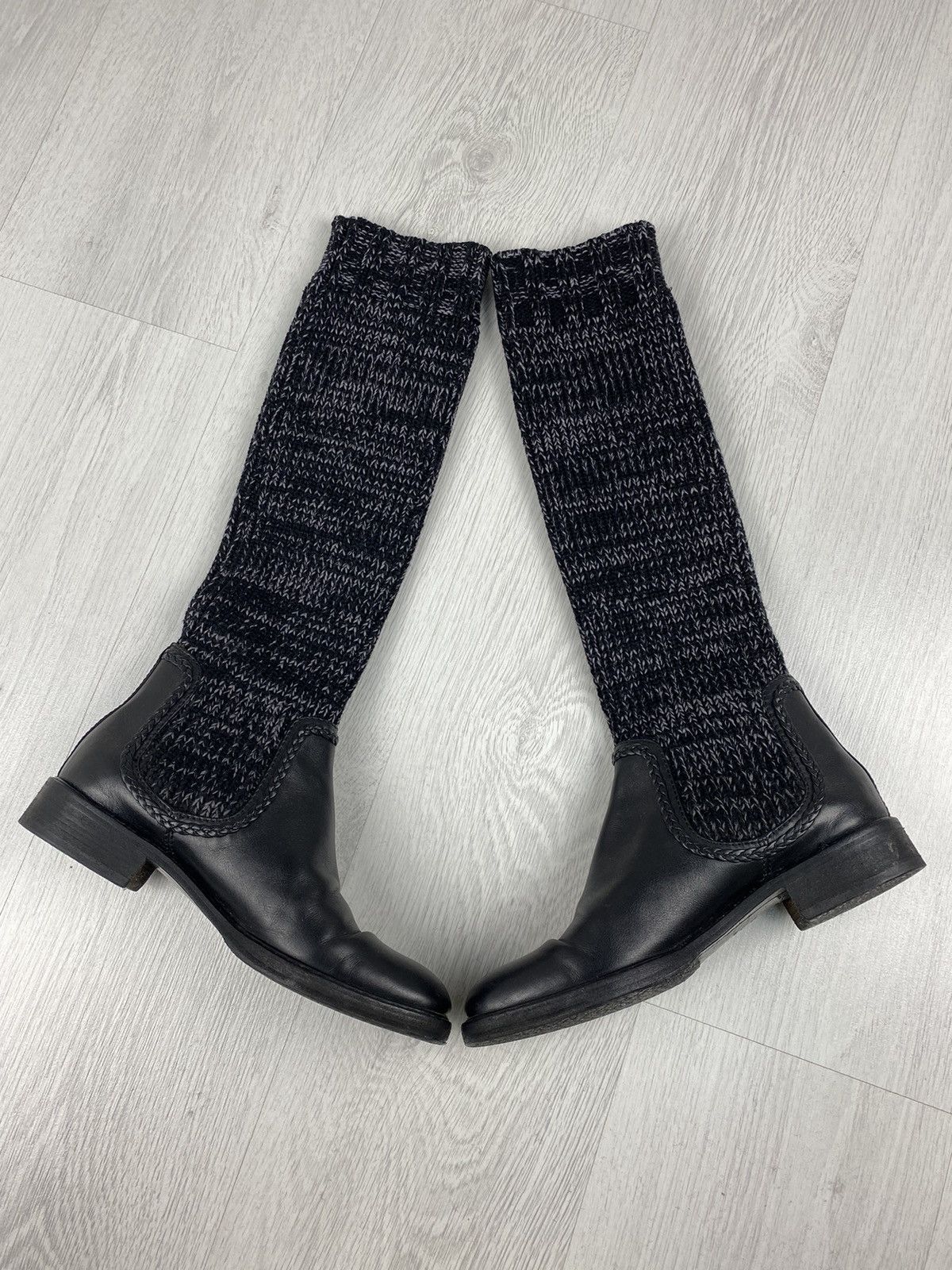 Gucci Gucci Knit Socks Leather Boots Size 37 1/2 Fendi Prada Size US 7.5 / IT 37.5 - 2 Thumbnail