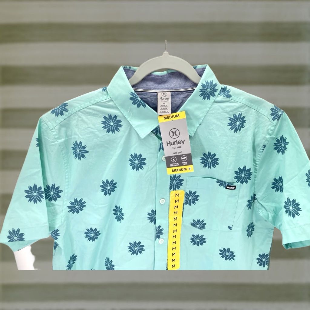 Hurley Hurley Patio Cabana Shirt Green Floral Button Short Sleeve Casual NWT Medium Mens Shirt Size US M / EU 48-50 / 2 - 1 Thumbnail