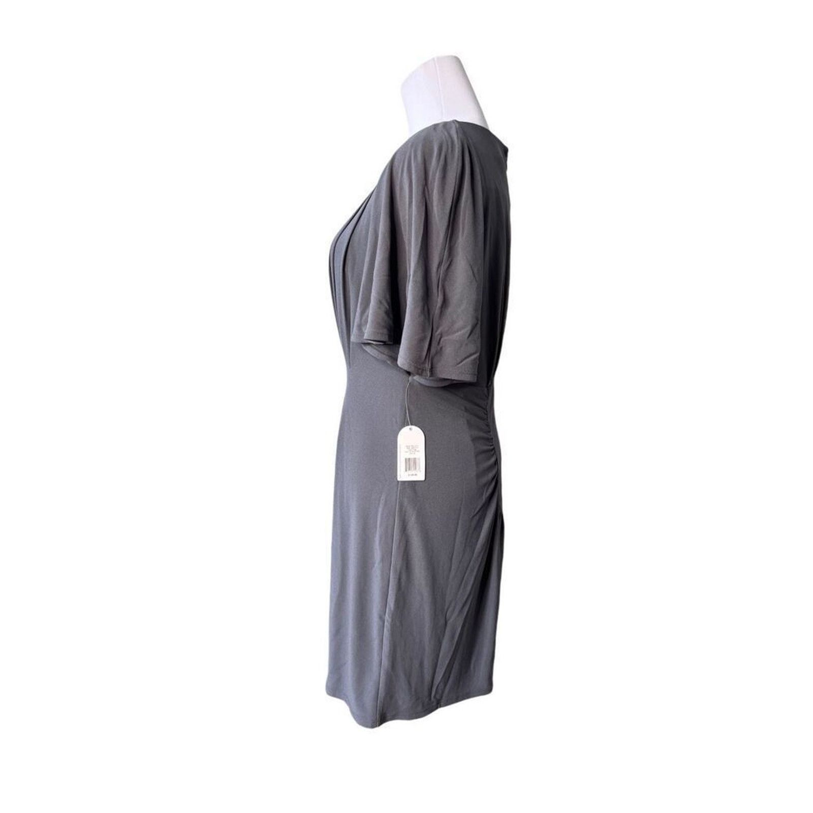 Jessica Simpson Jessica Simpson Grey Crepe Flutter Sleeves Dress MEDIUM NWT Size M / US 6-8 / IT 42-44 - 2 Thumbnail