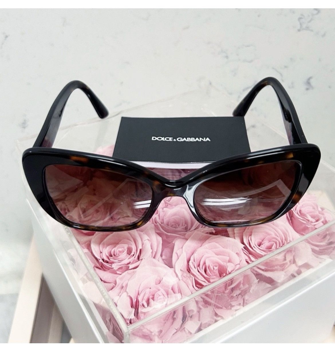 Dolce & Gabbana Authentic Dolce & Gabbana Havana DG4348 Butterfly Sunglasses Size ONE SIZE - 9 Thumbnail