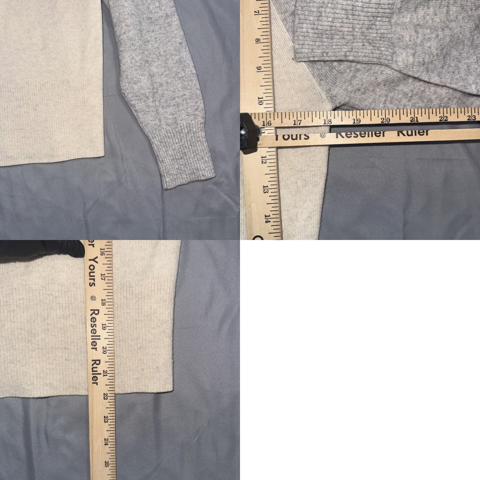 Vince Vince Sweater Womens XS White Gray 100% Cashmere Raglan Crewneck Pullover Size XS / US 0-2 / IT 36-38 - 8 Thumbnail
