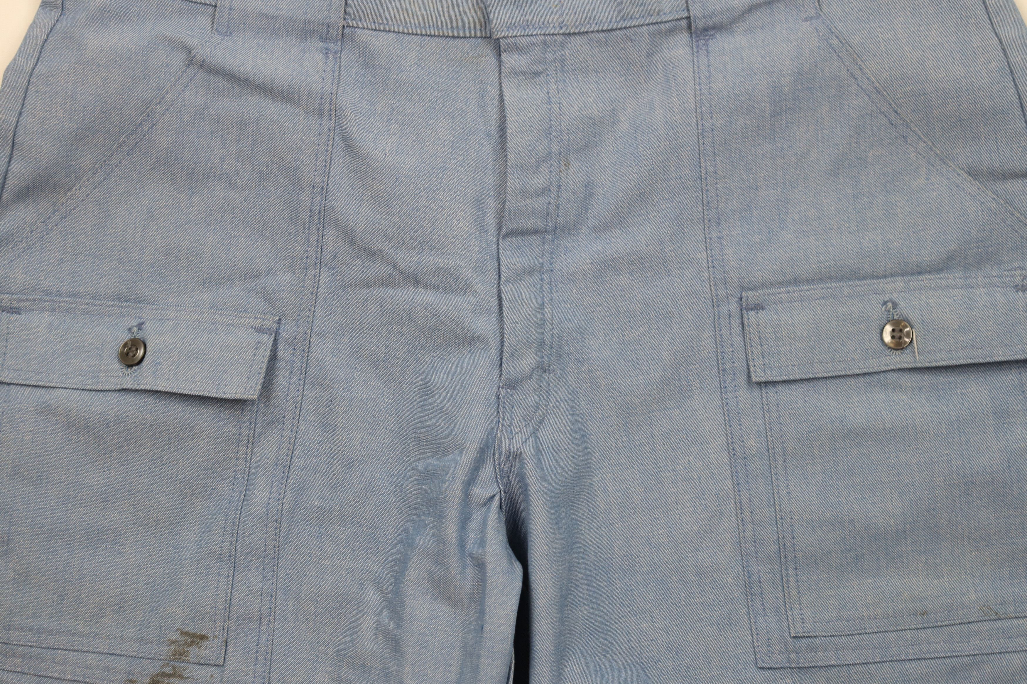 Vintage Vintage 70s Streetwear Chambray Above Knee Shorts Blue USA Size US 36 / EU 52 - 3 Thumbnail