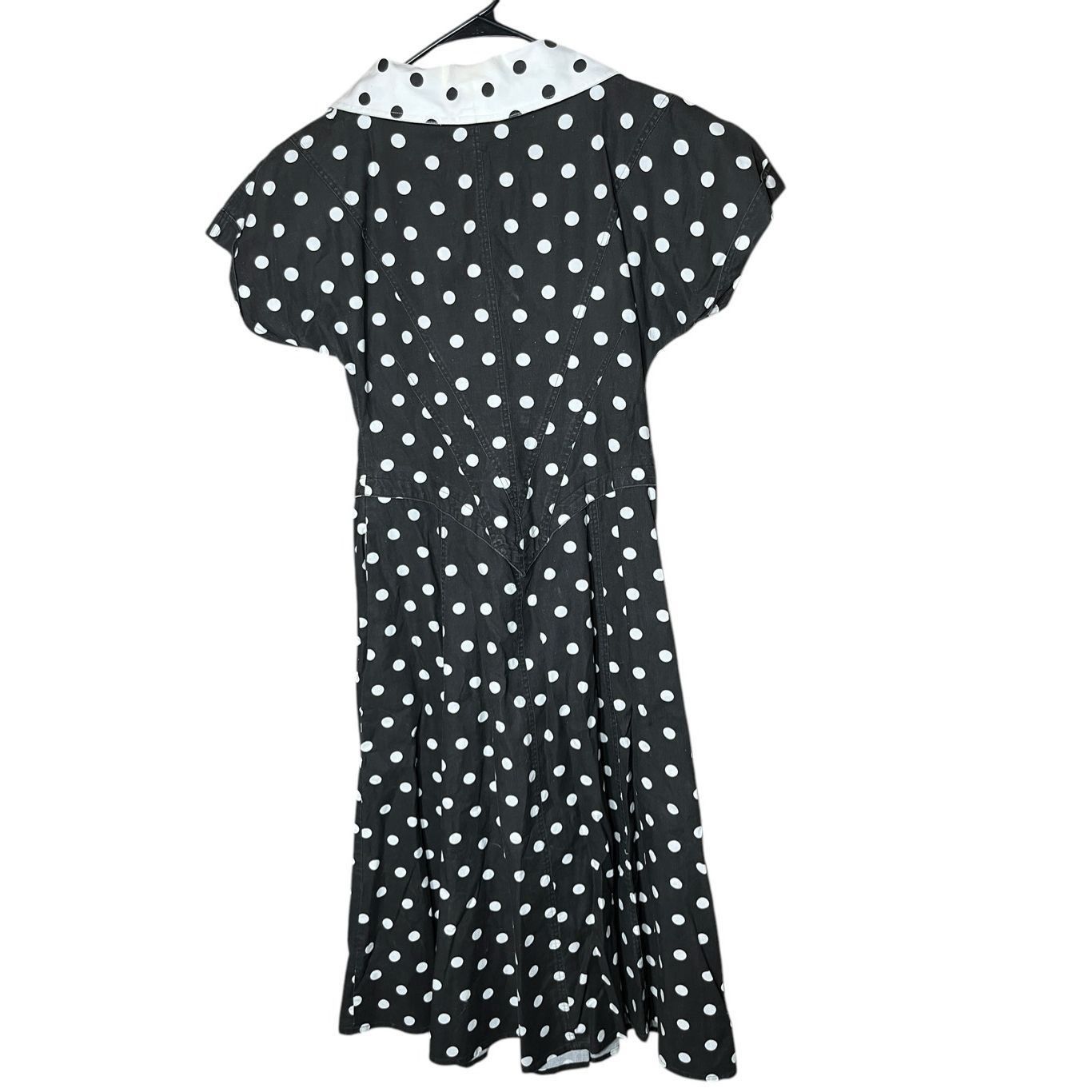 Other Avon Fashions black white polka dot midi dress 1980s Size 7/ Size M / US 6-8 / IT 42-44 - 9 Thumbnail