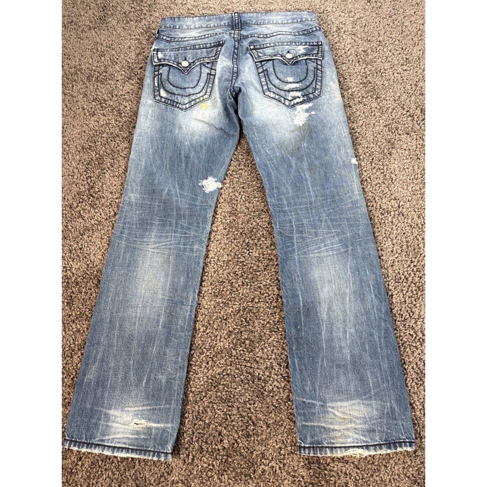 True Religion VINTAGE True Religion Jeans Bootcut Jeans Light Wash Distressed 36x34 Men Blue 34 In Inseam Size US 36 / EU 52 - 6 Thumbnail