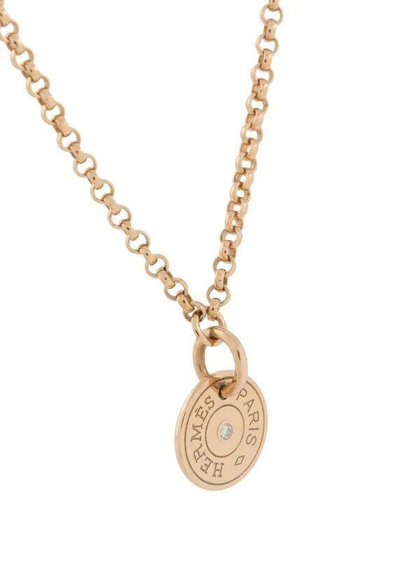 image of Hermes Clou De Selle Gambade Necklace in Gold, Women's