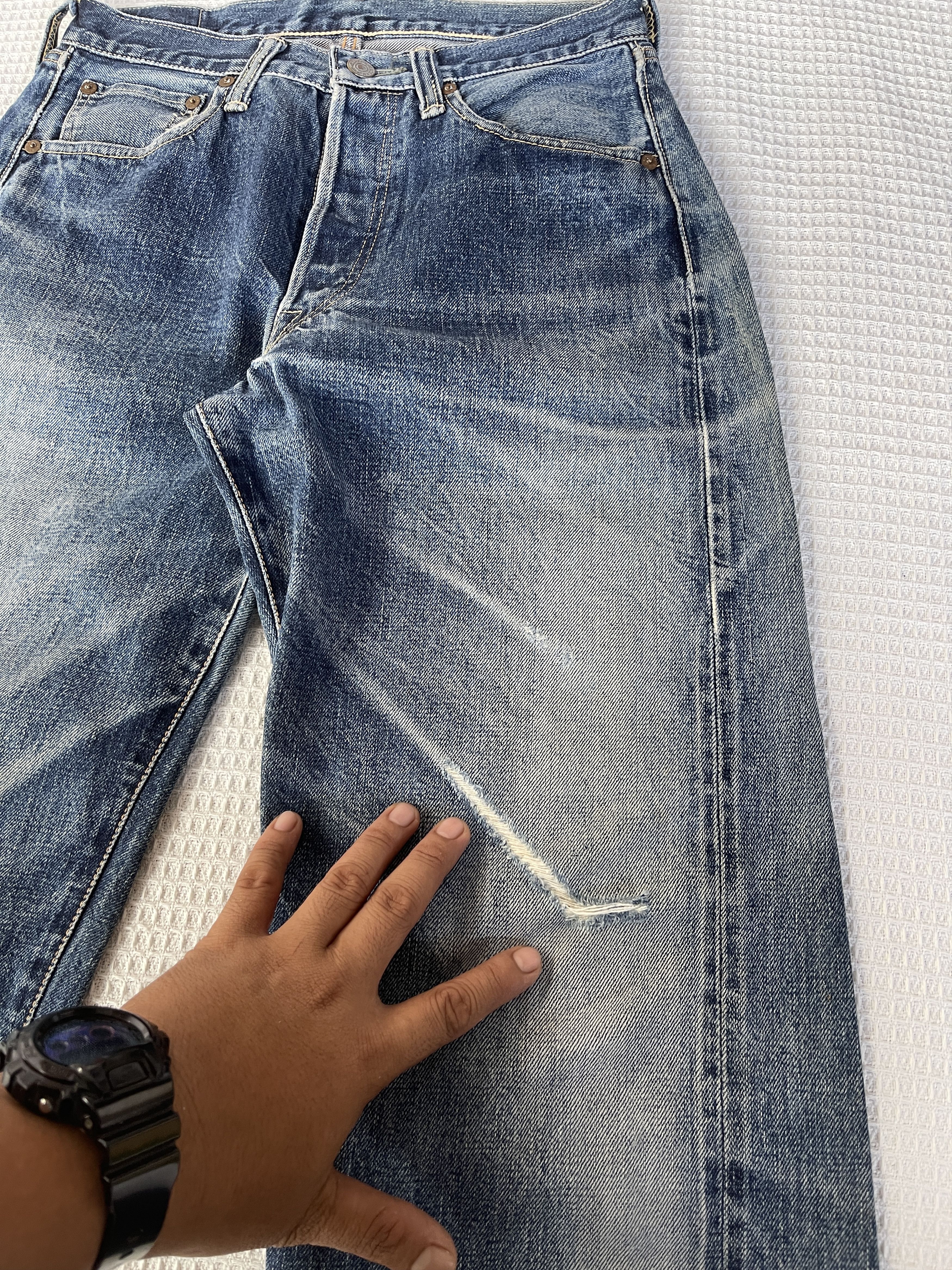 Japanese Brand Last Drop🔥Rare🔥Vtg PHERROW’S Selvedge Distressed Denim Jeans Size US 29 - 2 Thumbnail