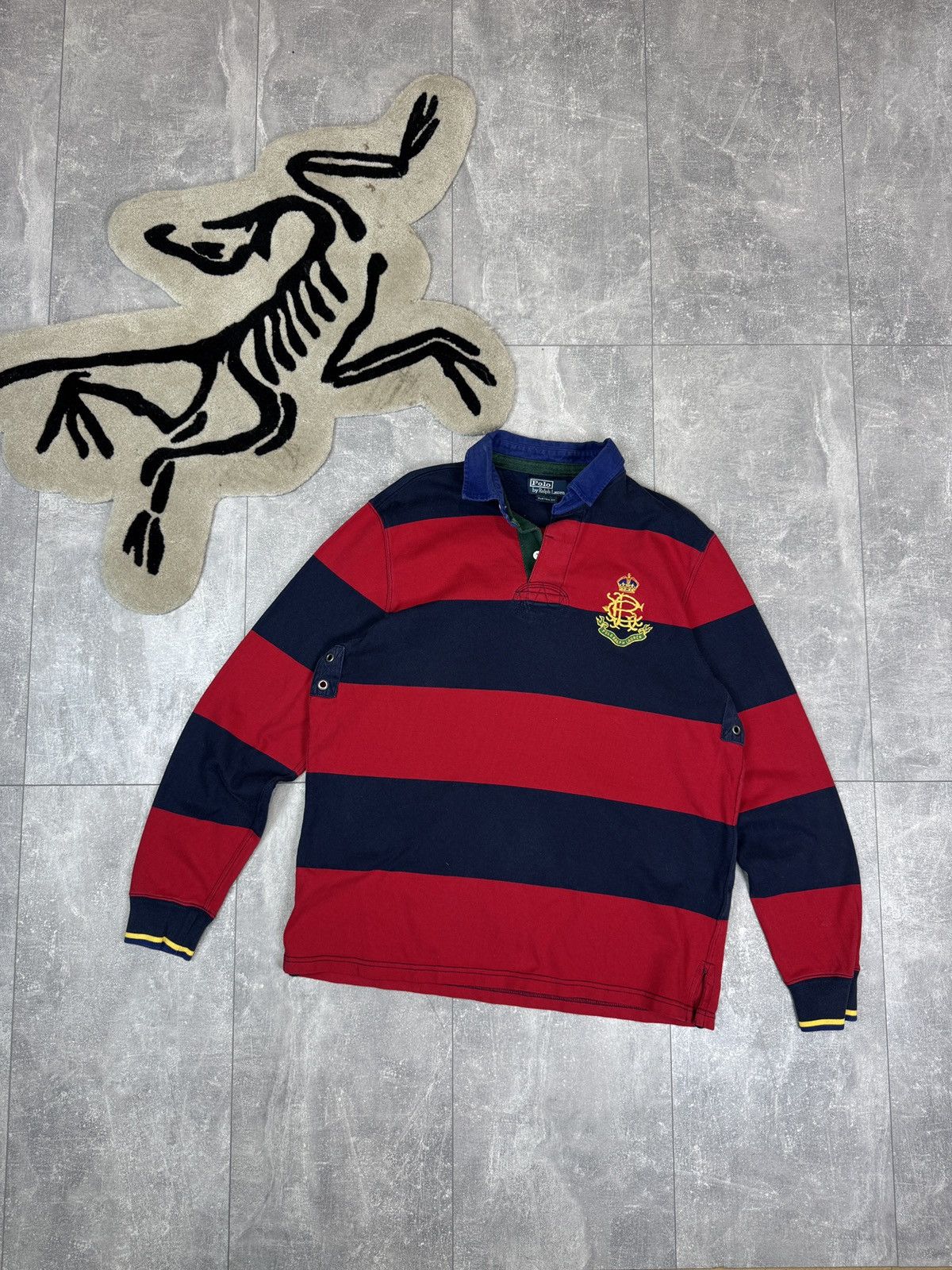Polo Ralph Lauren Mens Vintage Polo Ralph Lauren rugby sweatshirt jacket rare Size US L / EU 52-54 / 3 - 1 Thumbnail