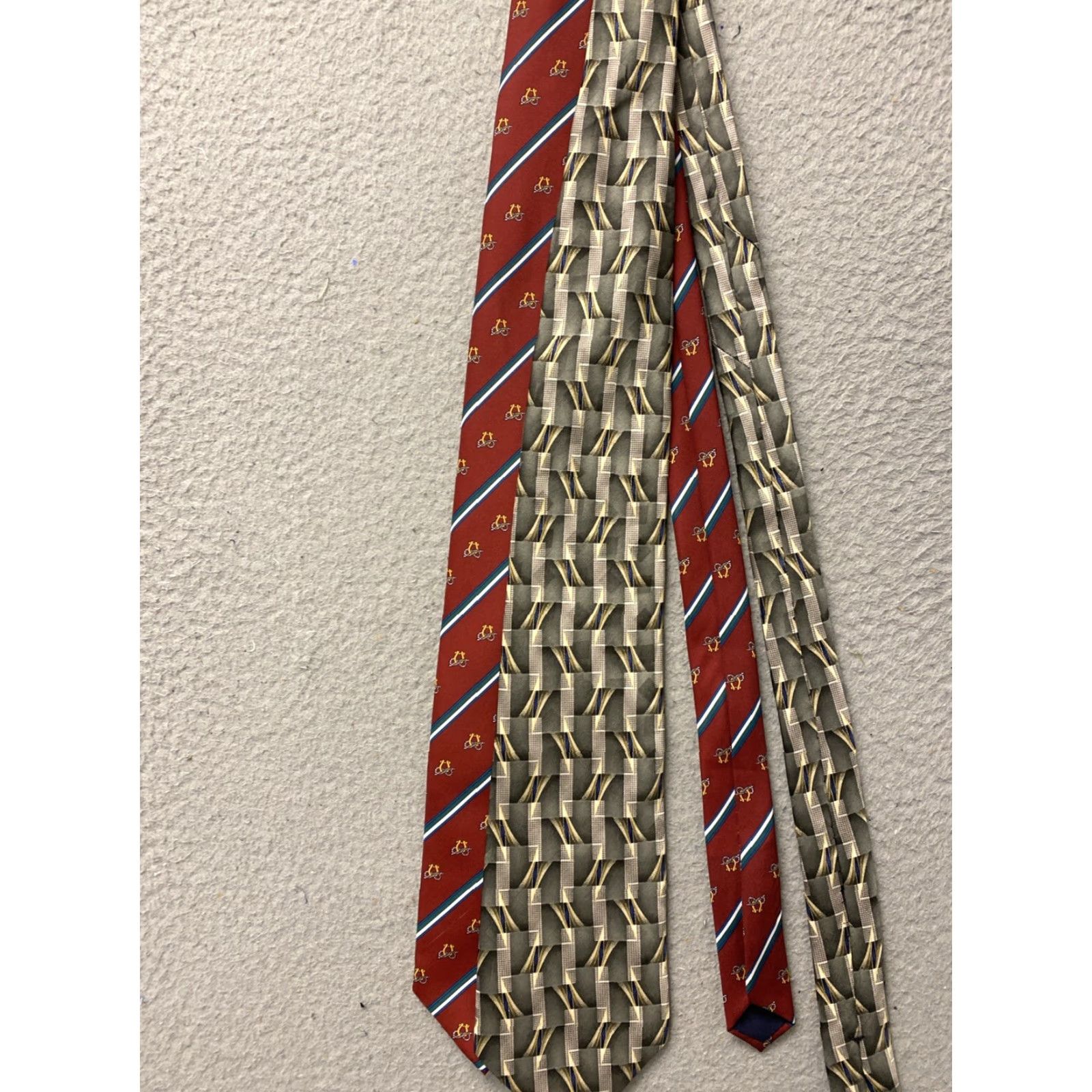 Pierre Cardin Pierre Cardin Tie Geometric Abstract Silk Mens 57-60 Classic 3 3/4 Classic Length Multicolor Neckwear Size ONE SIZE - 3 Thumbnail