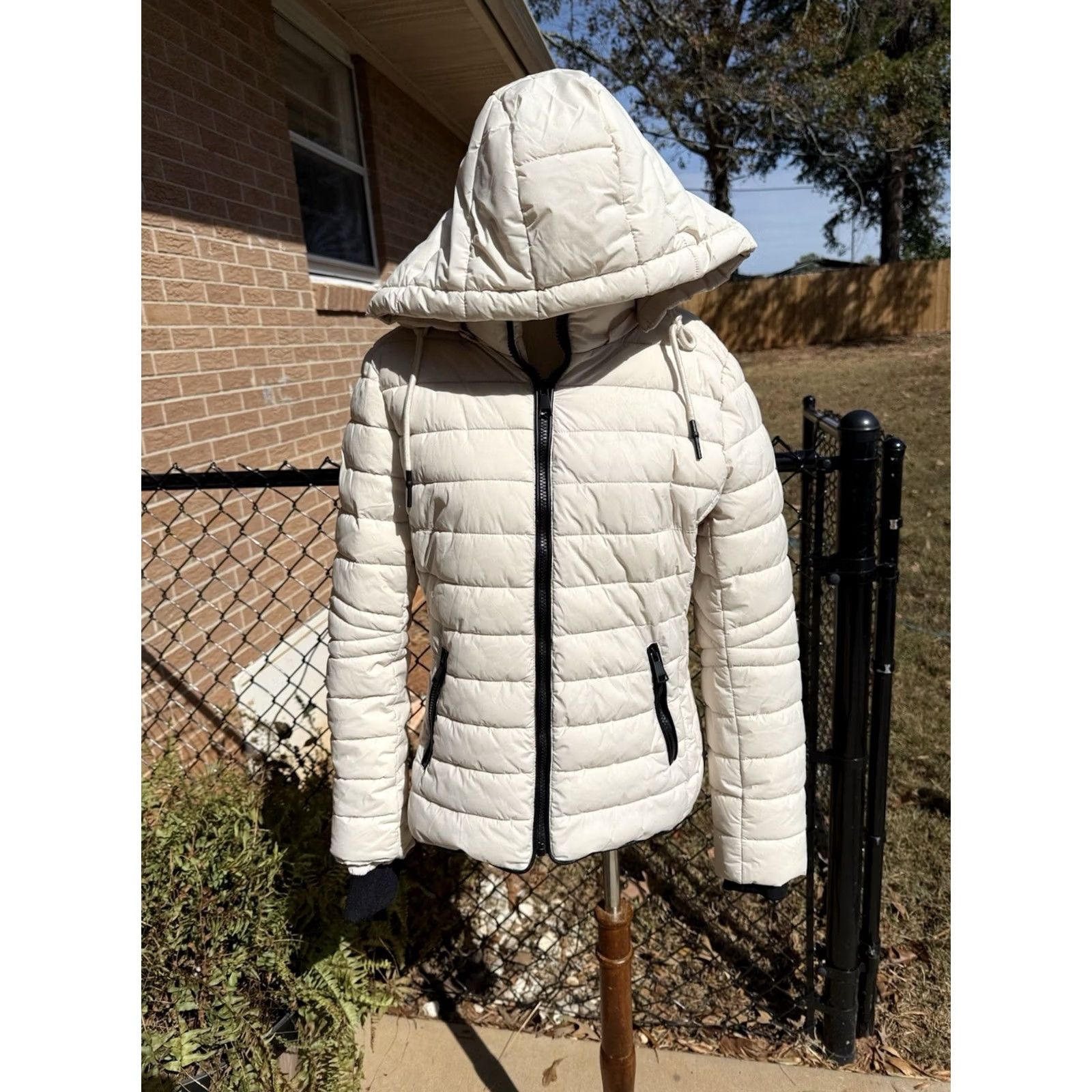 Vintage GREENLANDER Jacket Womens Puffer Ivory Zip Hooded Quilted L Size L / US 10 / IT 46 - 2 Thumbnail