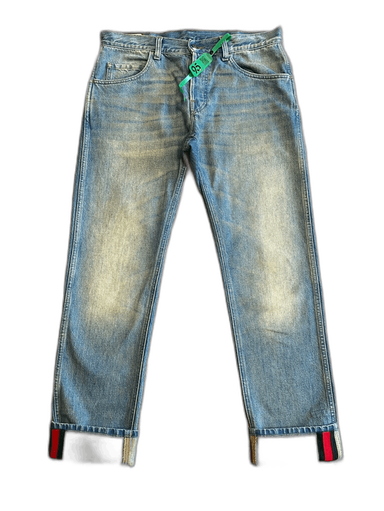 Gucci Gucci Men's Striped Denim Pants Size 34-yf Size US 34 / EU 50 - 1 Thumbnail