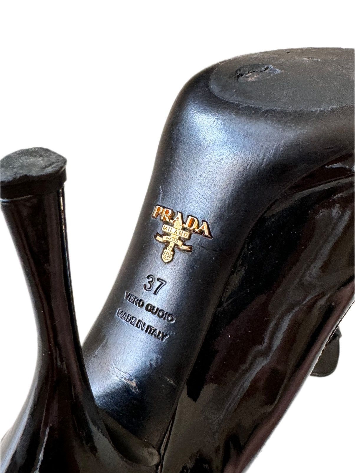Prada PRADA Patent open toe shoes Size US 7 / IT 37 - 9 Thumbnail