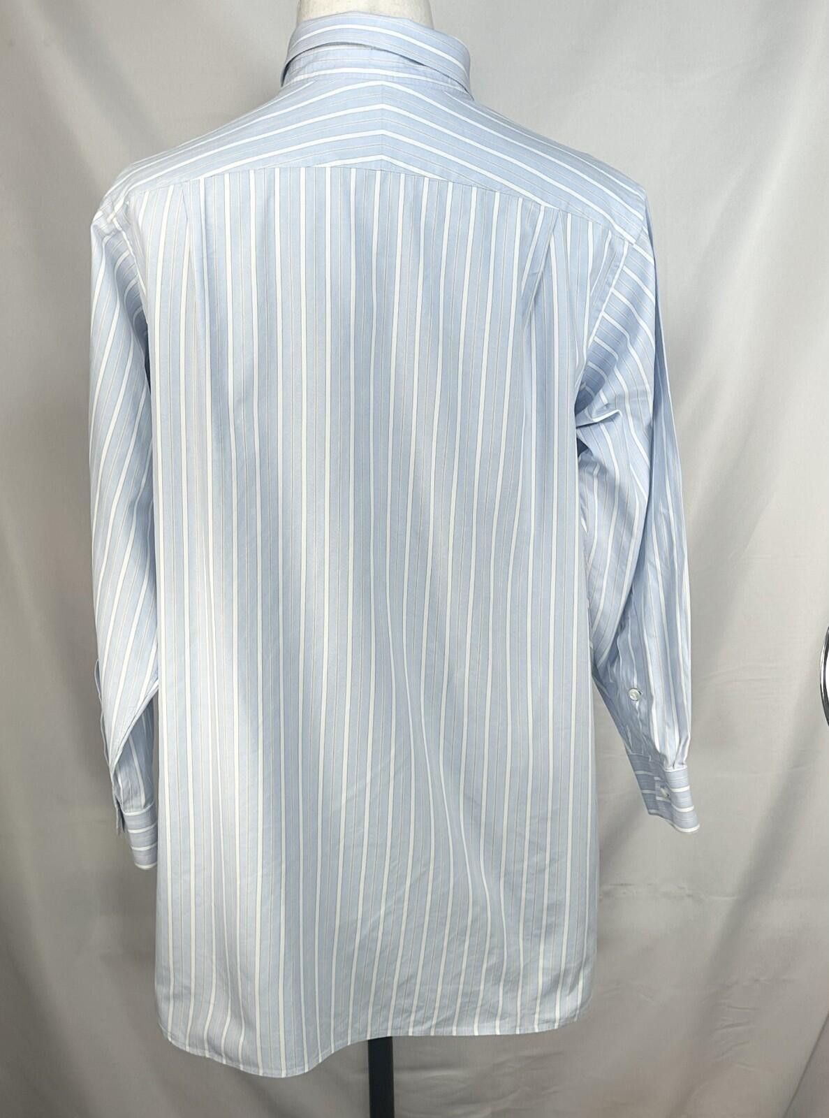 Holland & Sherry Holland Sherry Striped Tailored L/S Oxford Blue Mens XL Size US XL / EU 56 / 4 - 2 Thumbnail