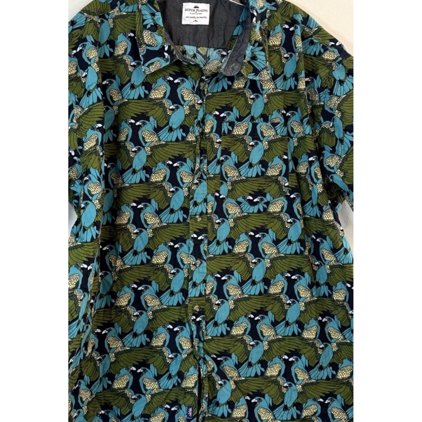 Vintage Ditch Plains Polo Shirt Men’s 4XL Parrot All Over Print Short Sleeve Button Down Size US XXL / EU 58 / 5 - 2 Thumbnail