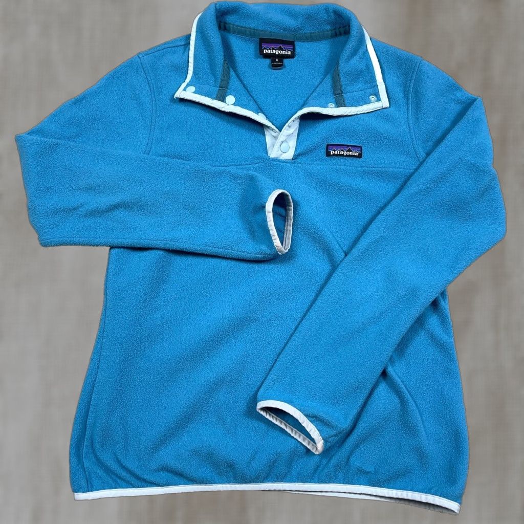 Patagonia Patagonia Sweater Men Pullover Teal Blue Fleece Lightweight Mock Neck Casual Outdoor 90s? Size M / US 6-8 / IT 42-44 - 1 Thumbnail
