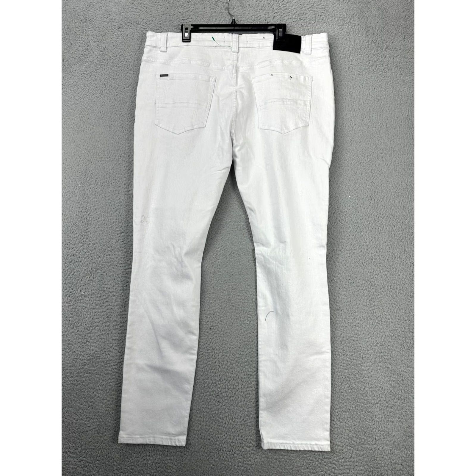 Denime Serenede Jeans Mens 42 White Straight Leg Denim 5 Pocket Stretch Outdoor Casual Outdoor Size US 41 - 3 Thumbnail