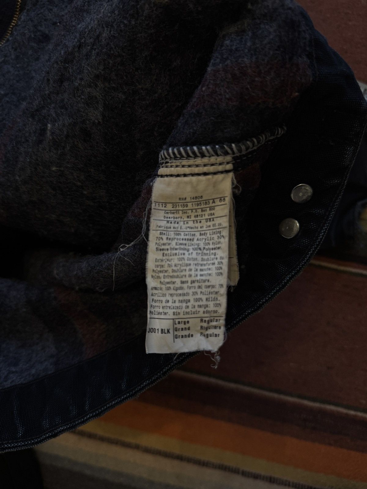 Carhartt × Vintage 2012 J001 Black Detroit Carhartt Work Jacket Size US L / EU 52-54 / 3 - 6 Thumbnail