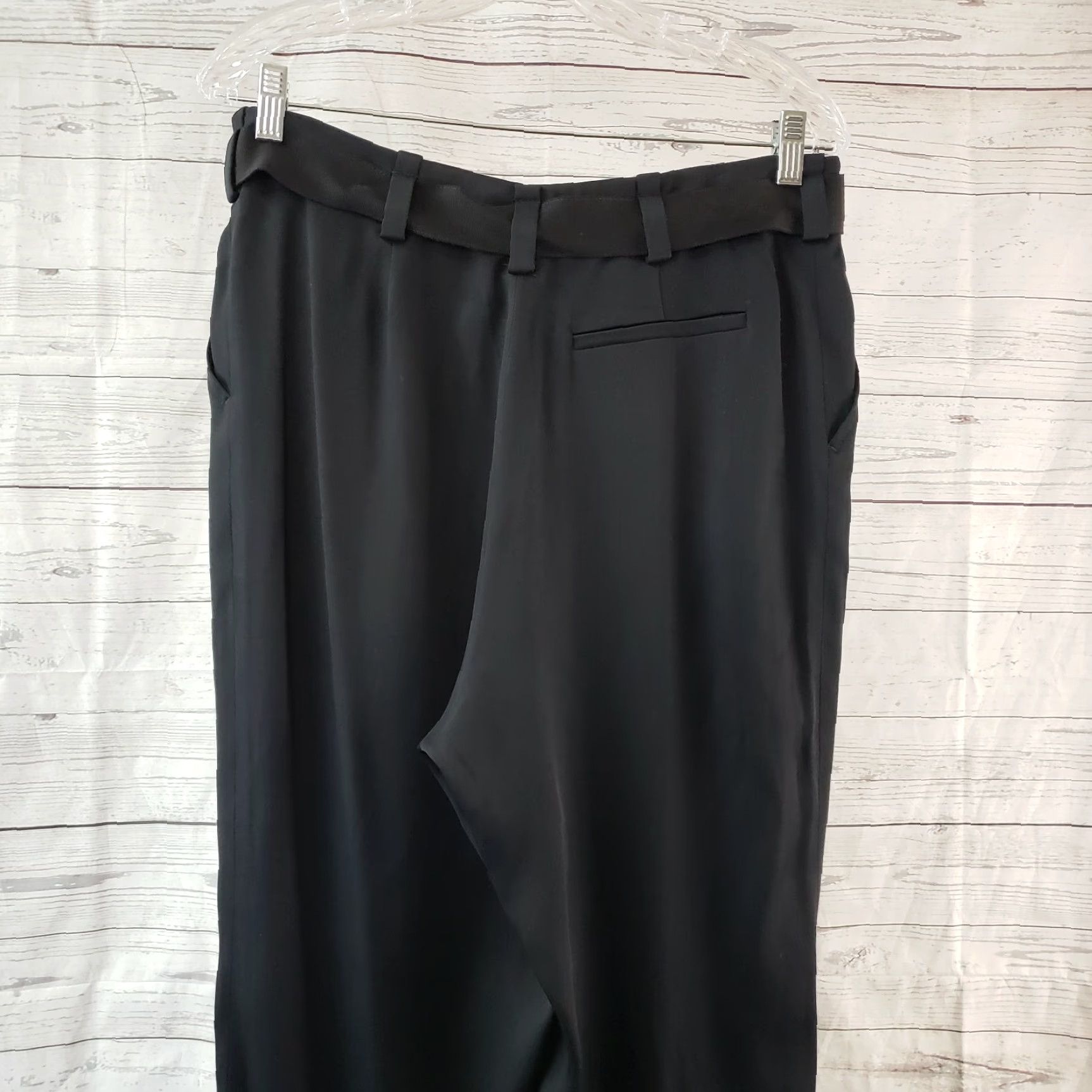 Lanvin Jeanne Lanvin Womens Pants Sz 42 US 12 Black Belted Tapered Leg Cropped Dress Pants Size 34" / US 12 / IT 48 - 5 Thumbnail