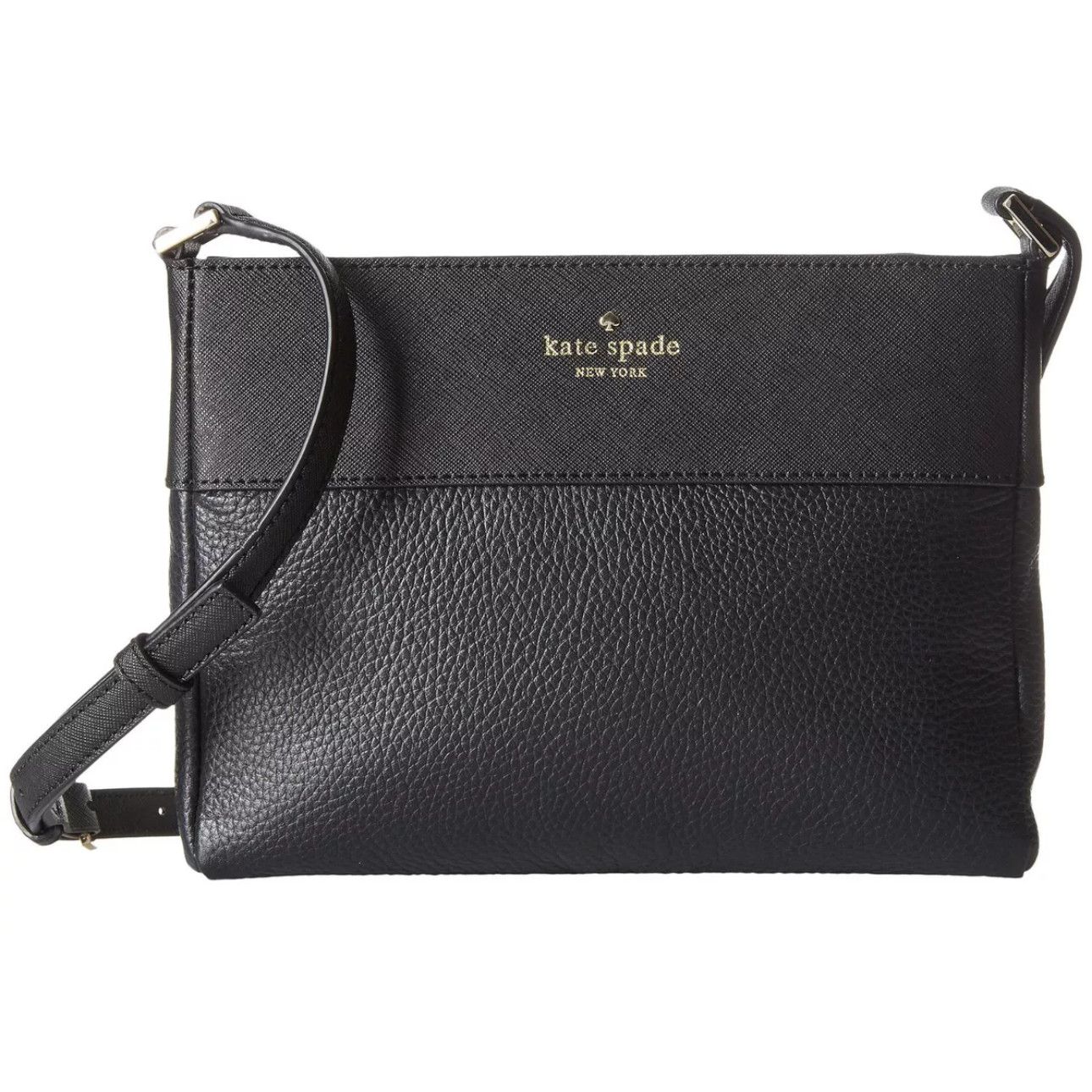 Kate Spade Leather Contrast Crossbody Purse in Black