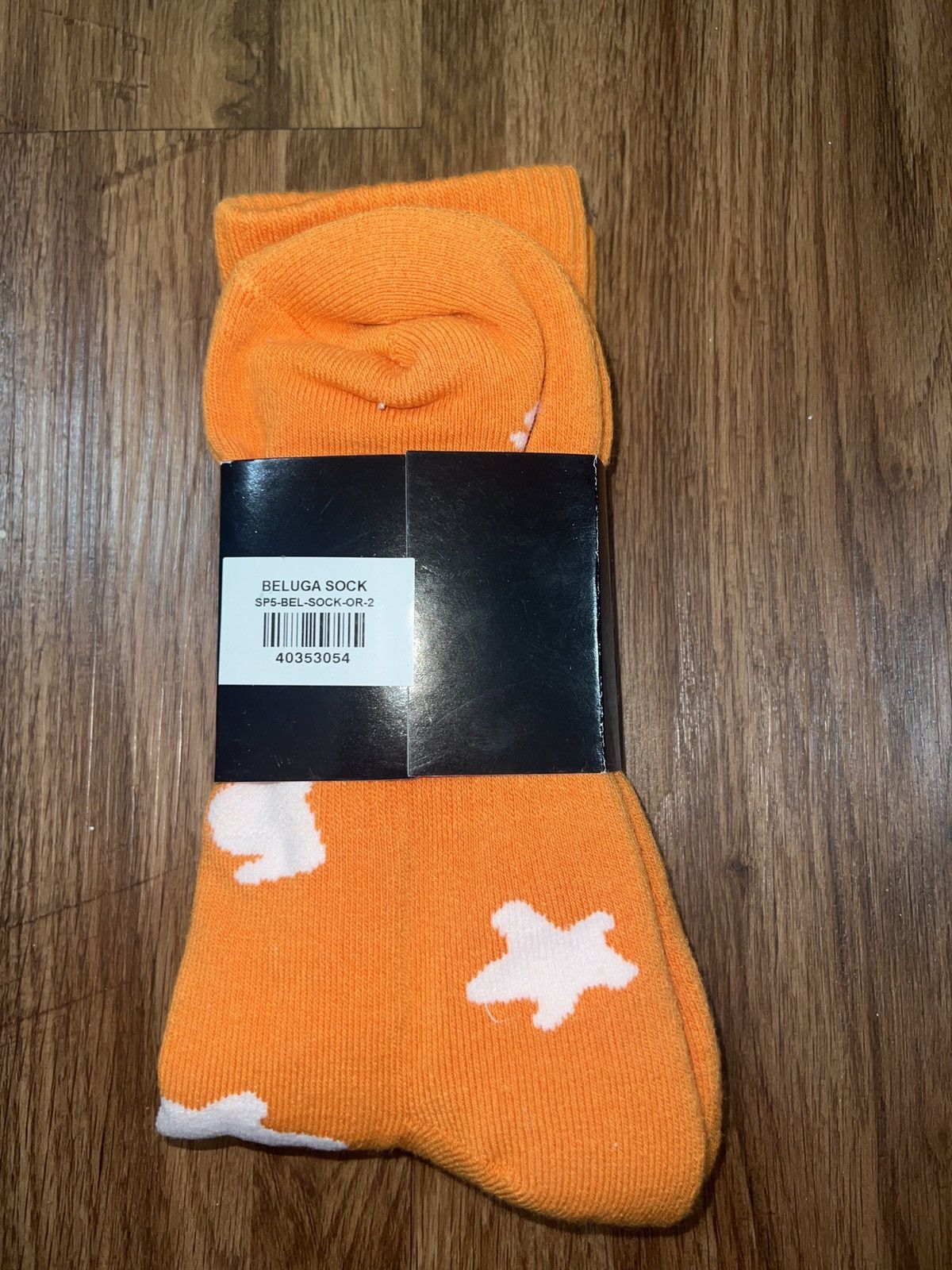 Sp5der Spider worldwide Sp5der Beluga Orange and white socks Size ONE SIZE - 2 Thumbnail
