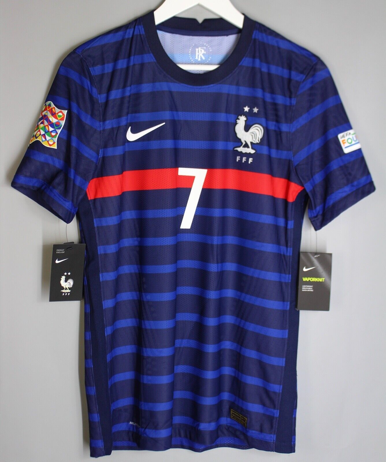 image of Nike NWT France Team 2020 Home Authentic Shirt 7 Griezmann S in Blue, Men's (Size Small)