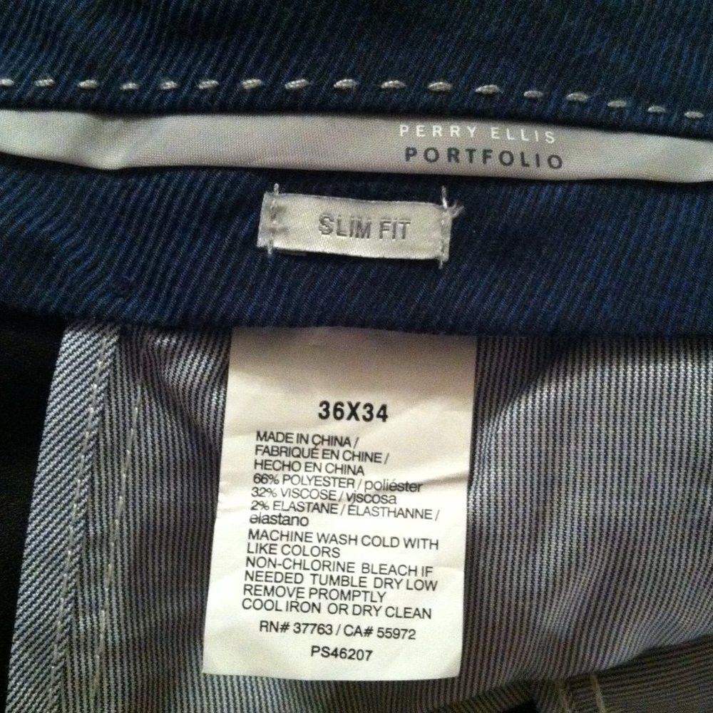 Perry Ellis PERRY ELLIS MEN'S 66%POLYESTER 32%VISCOSE DRESS PANTS 36/34 Size 36R - 5 Thumbnail