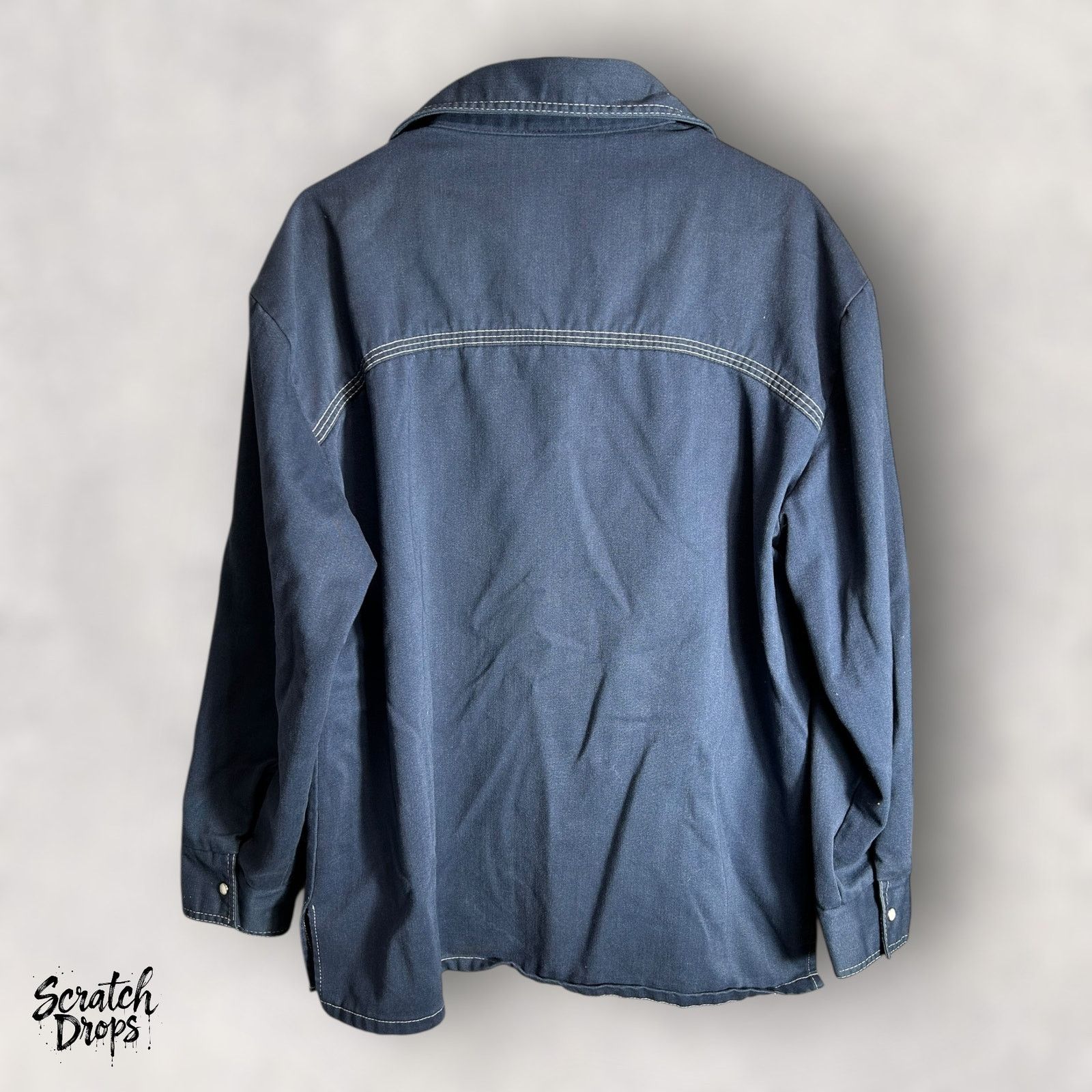 Sears VTG Men 1970s Sears Shacket Jeans Joint Jacket Shirt Blue XL Size US XL / EU 56 / 4 - 4 Thumbnail