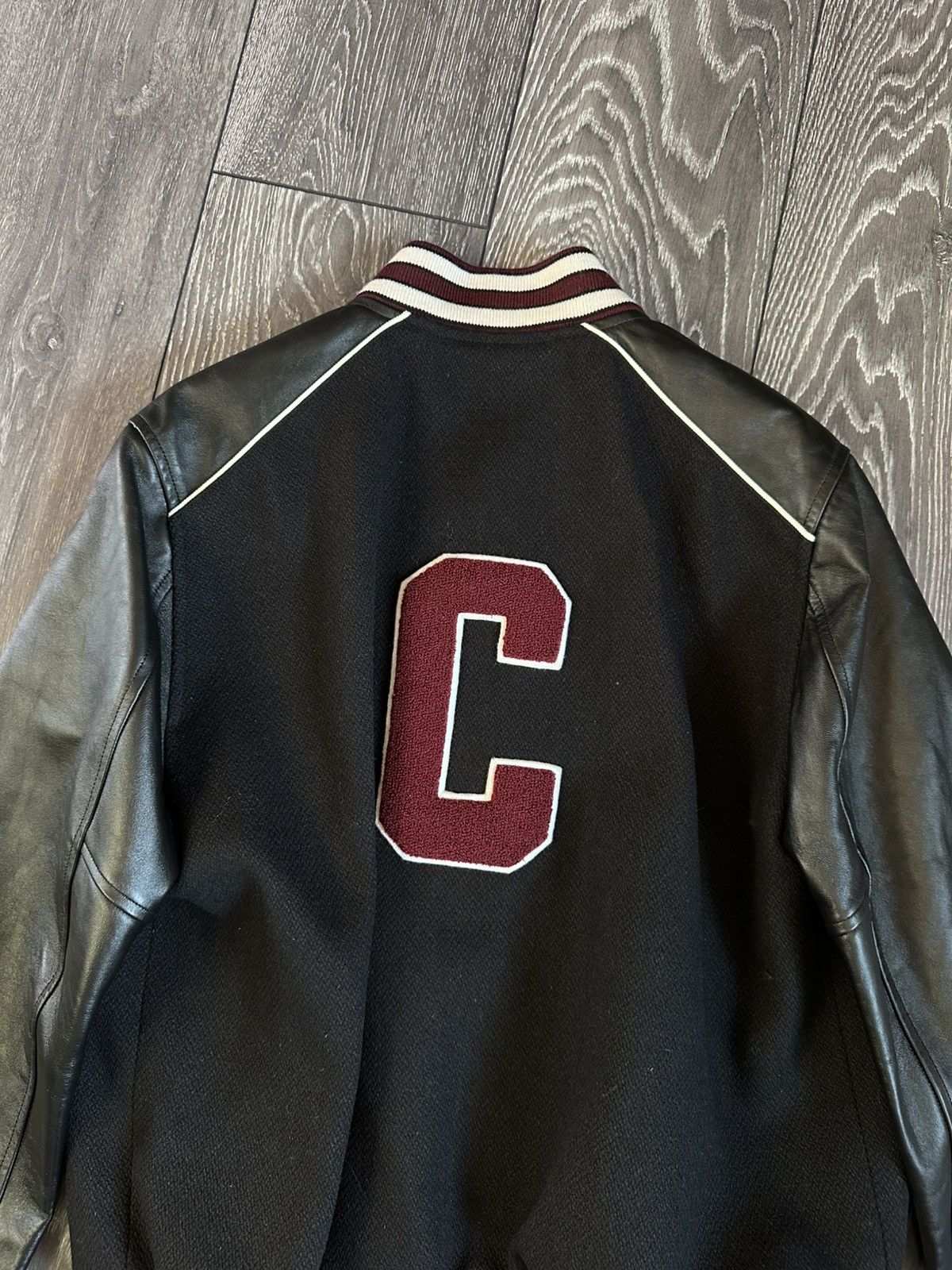 Celine celine c logo wool and leather classic teddy varsity jacket Size US M / EU 48-50 / 2 - 4 Thumbnail