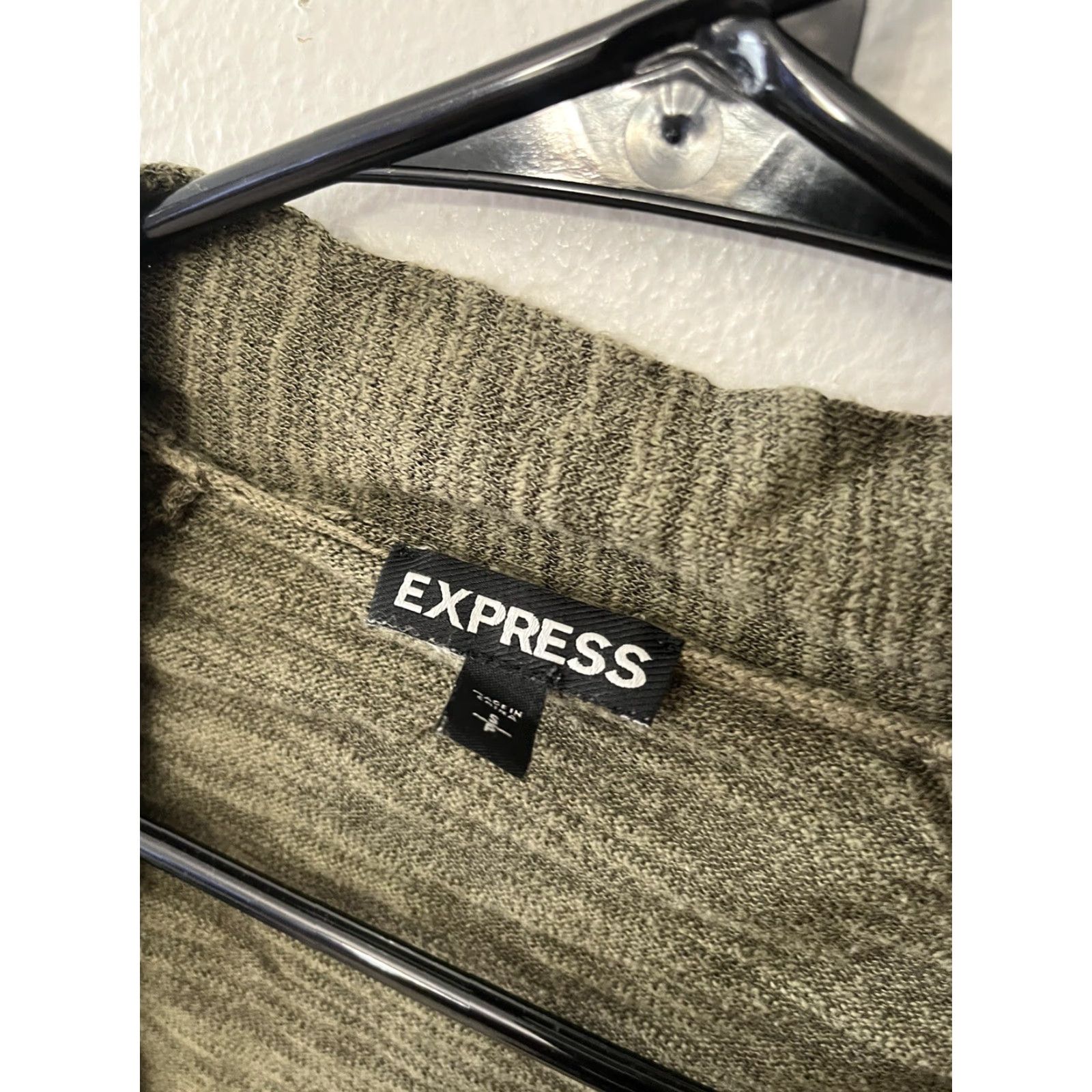 Express VINTAGE Express Green Open Cardigan Sweater Women’s Small Lightweight Knit Casual Seasons Size S / US 4 / IT 40 - 3 Thumbnail