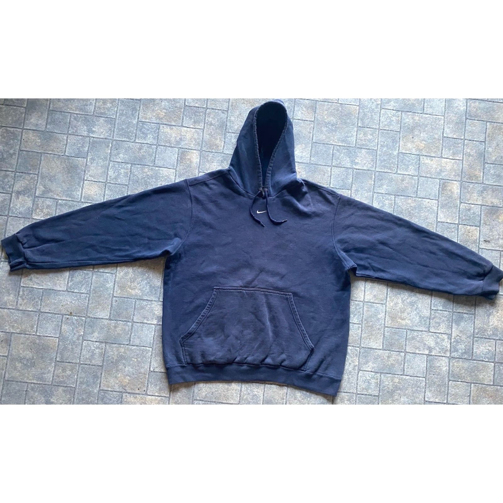 Nike VINTAGE Nike Center Swoosh Blue Hoodie Mens L Mexico Y2K Gray Tag Pullover Blue Hoodie Mens L Size US L / EU 52-54 / 3 - 2 Thumbnail