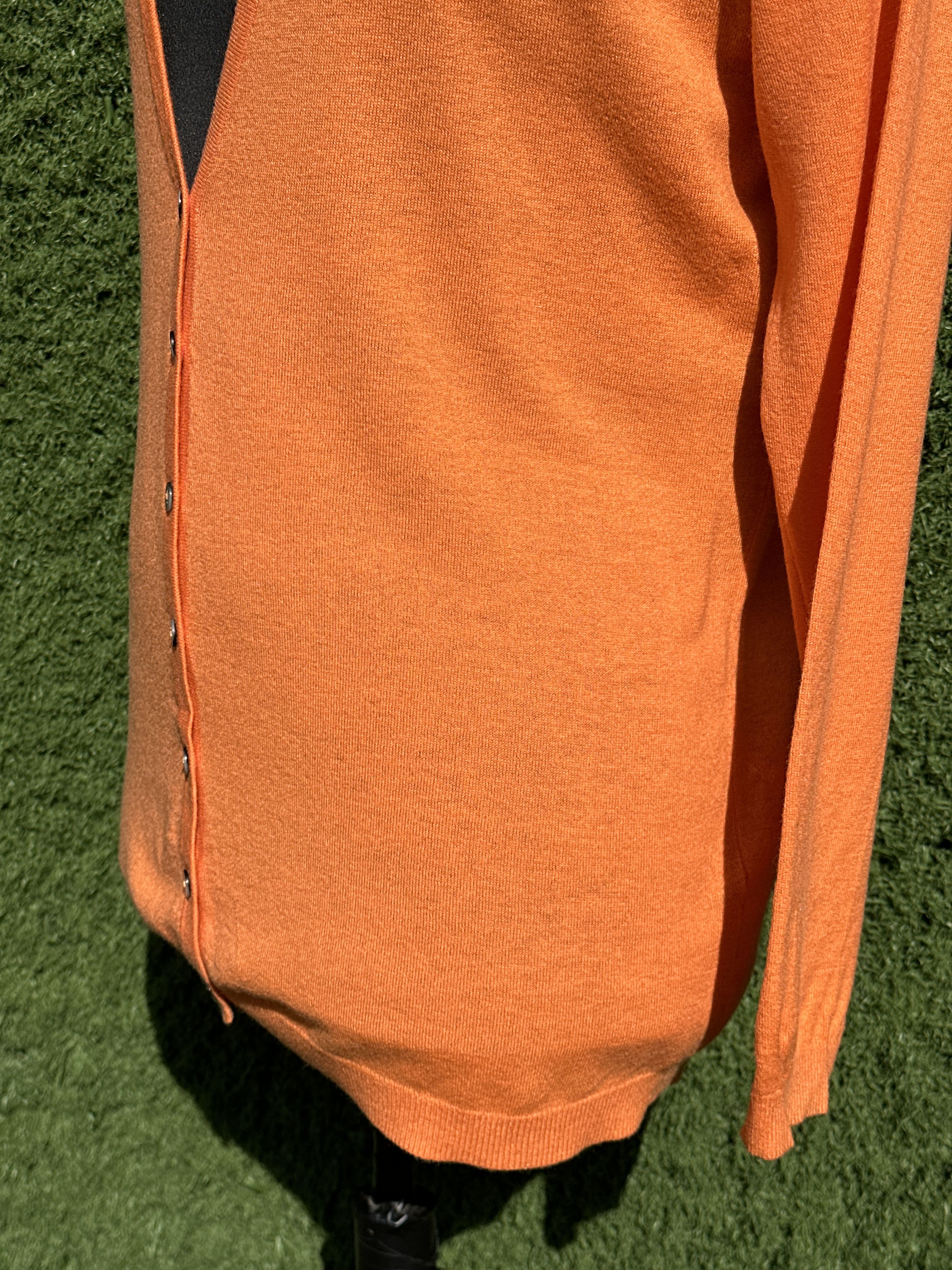 eskandar Eskandar Orange 100% Cashmere Cardigan Luxury Knit OS Size ONE SIZE - 8 Thumbnail