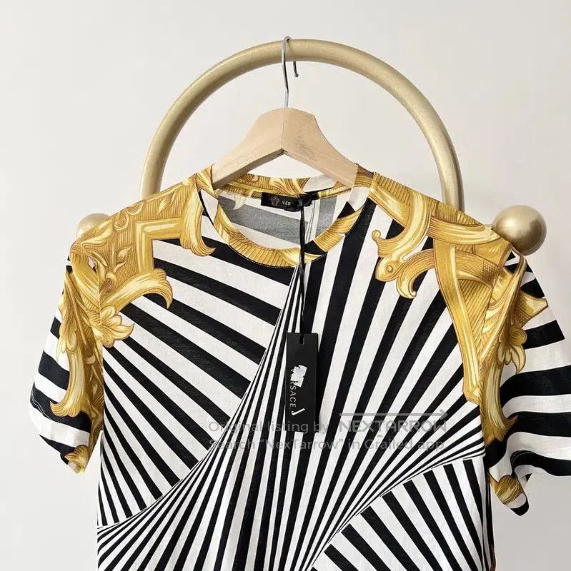 Versace Versace M Summer Multicolor Cotton Short Sleeve T-Shirt . Size US M / EU 48-50 / 2 - 3 Thumbnail