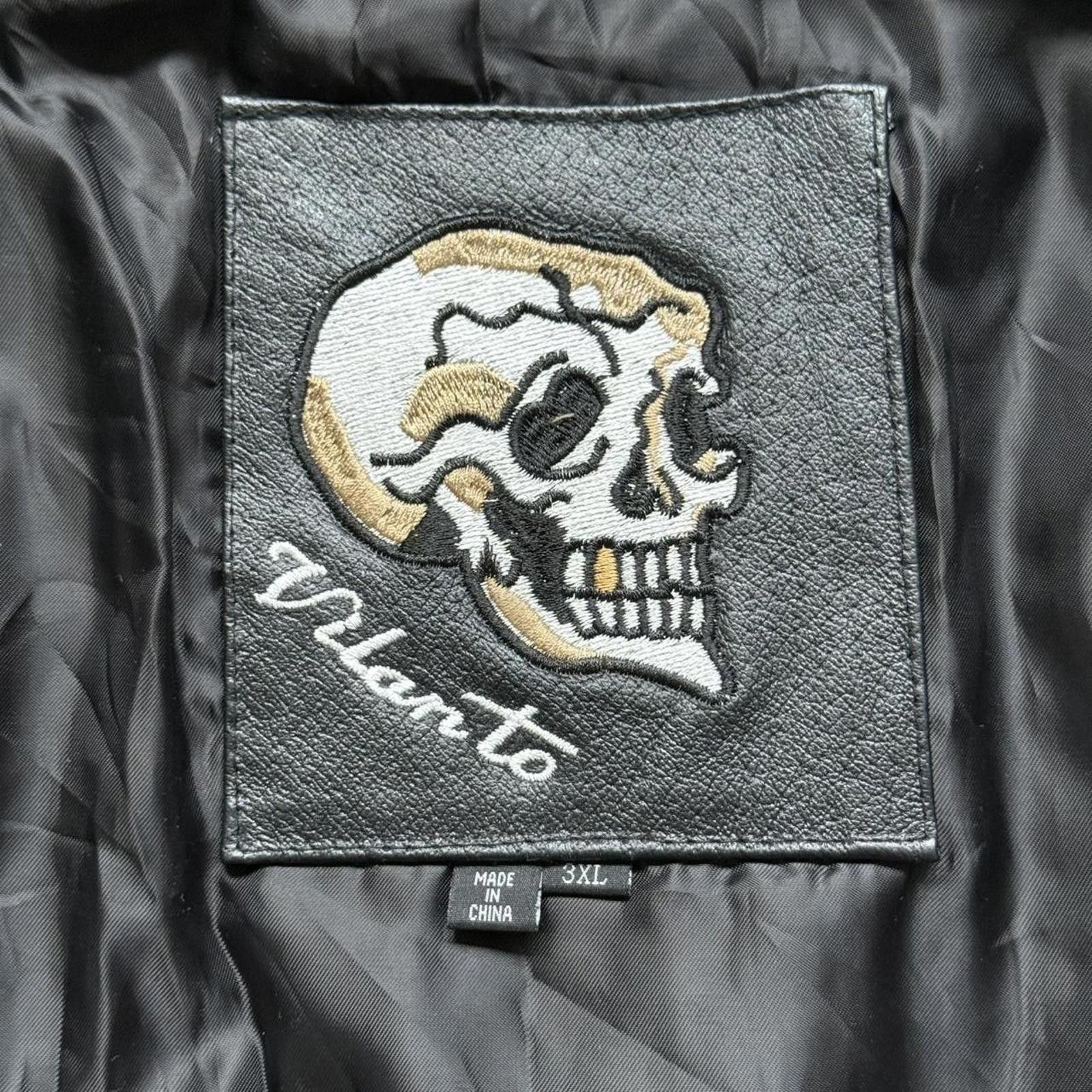 Other Vilanto French Vintage Skeleton Leather Full Zip Up Jacket Size US XXL / EU 58 / 5 - 3 Thumbnail