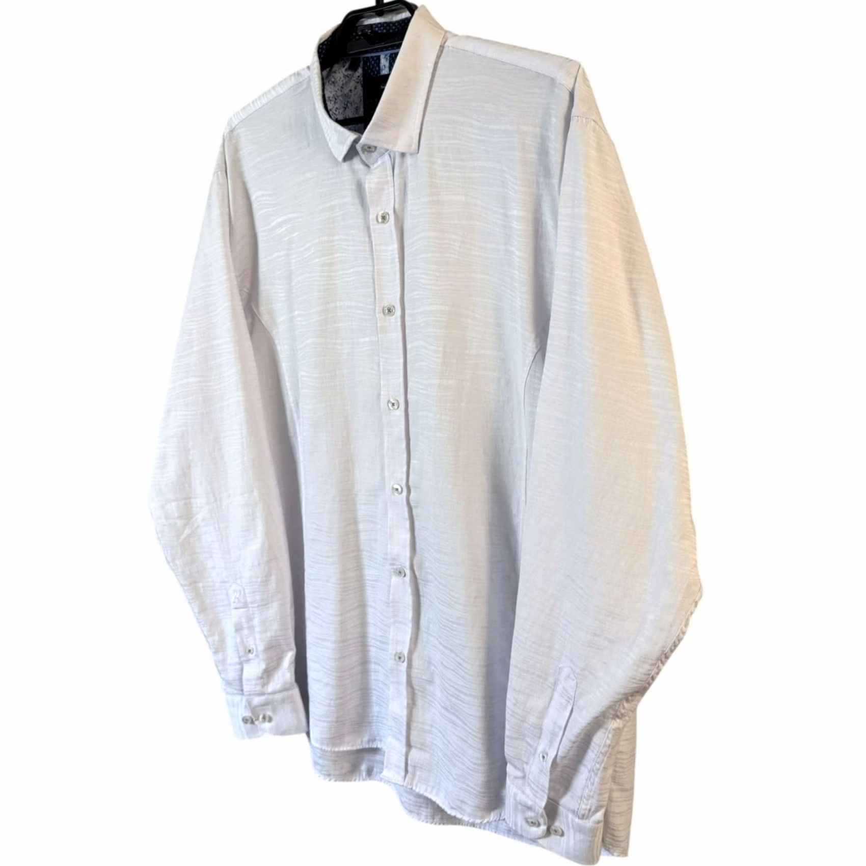 Eight X Buckle Eight X Hidden Button Down Long-Sleeve Shirt White Men XXL Classic-Fit Size US XXL / EU 58 / 5 - 2 Thumbnail