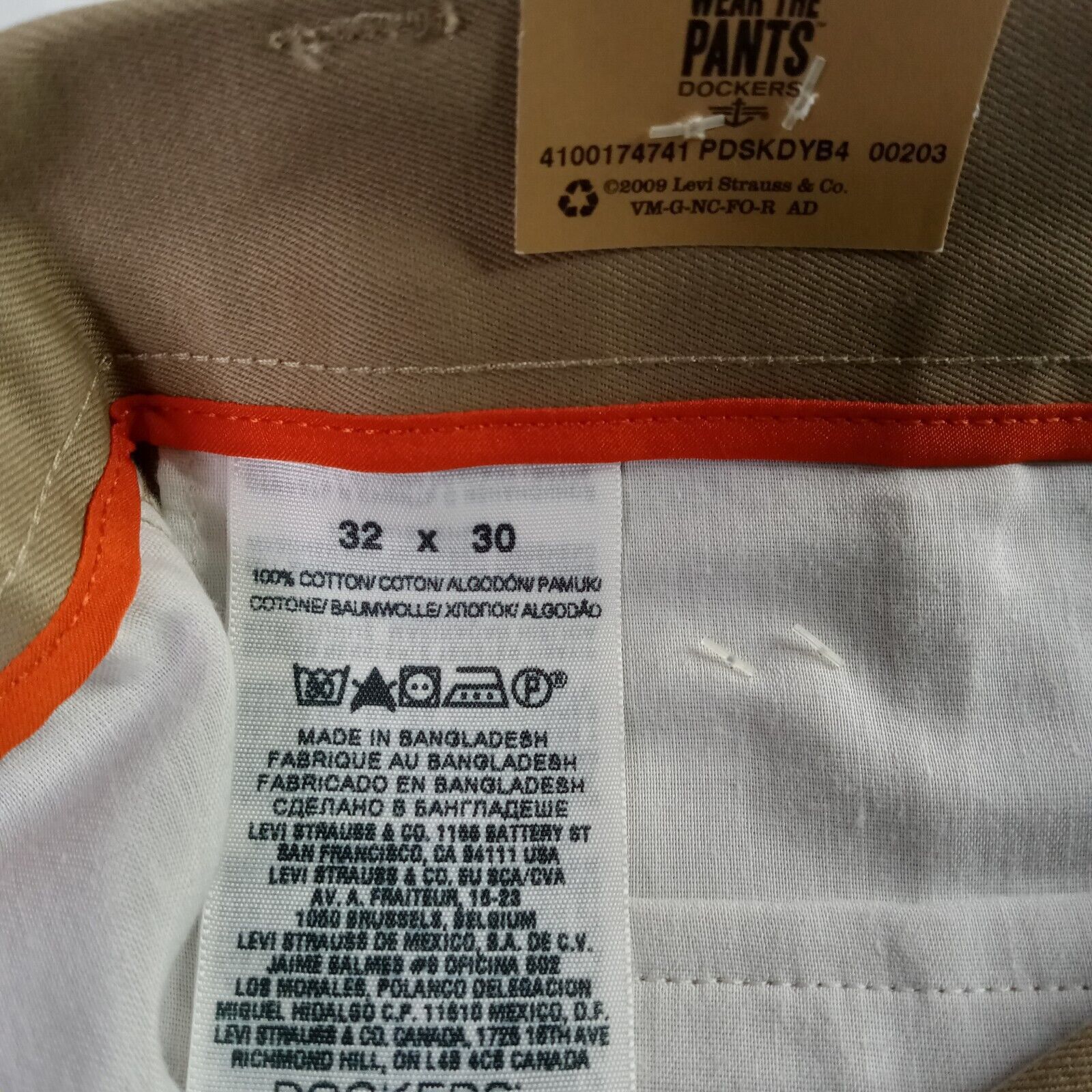 Dockers Dockers D3 Khakis Men's 32x30 Beige Flat Front Classic Fit Size US 32 / EU 48 - 6 Thumbnail