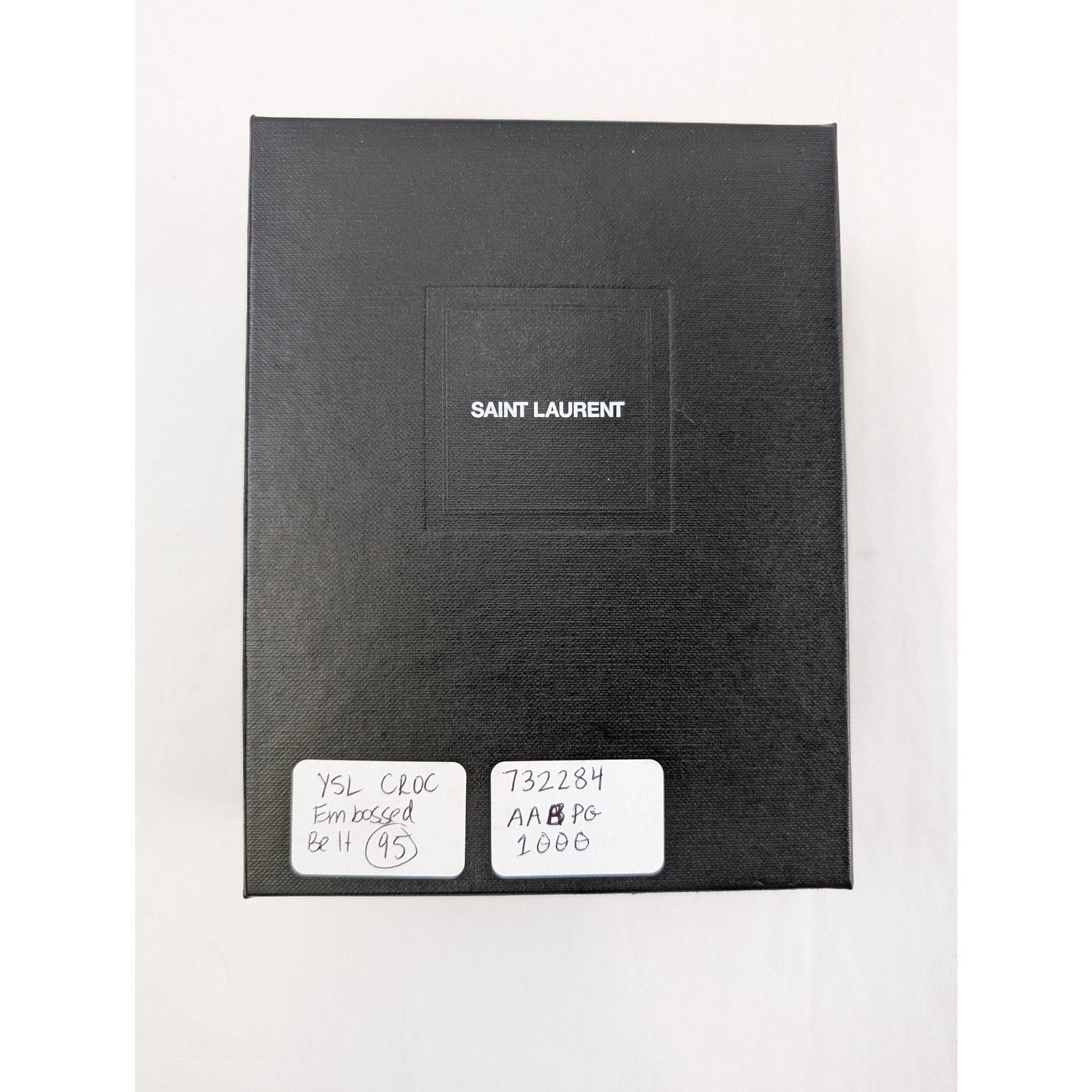 Saint Laurent Paris o1rshd1 Q:2 / Size: 95 / Croc Embossed Belt in Black Size 38 - 16 Thumbnail