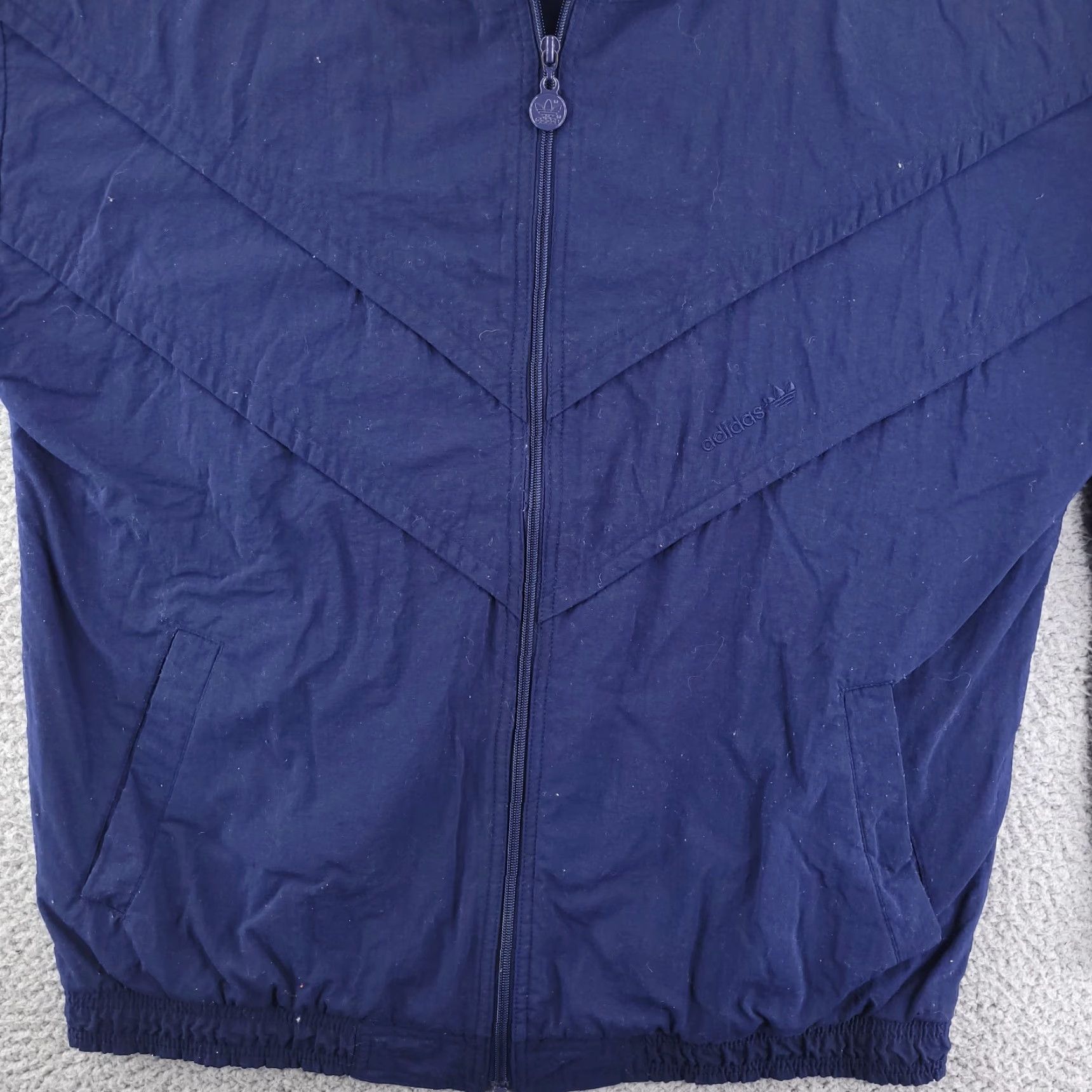 Adidas VINTAGE adidas Track Jacket Mens Large 90s Monochrome Nylon Windbreaker Blue Size US L / EU 52-54 / 3 - 6 Thumbnail